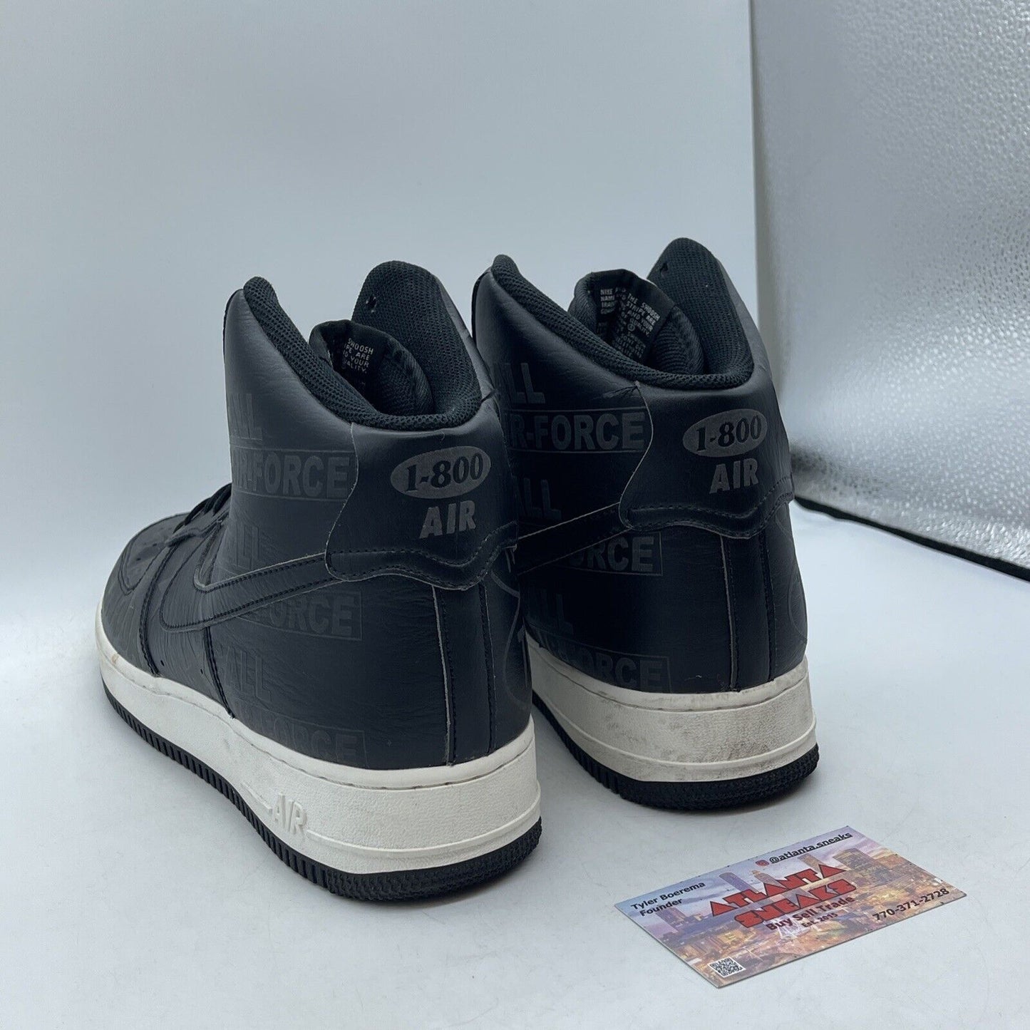 Size 11 - Nike Air Force 1 '07 Premium High Toll Free Pack - Black (CU1414-001)