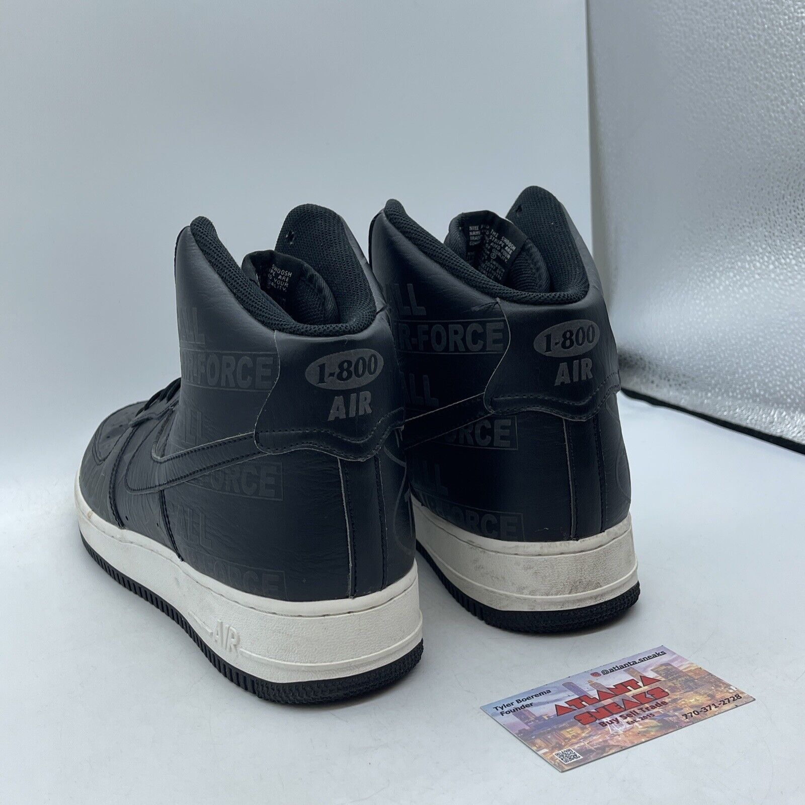 Size 11 - Nike Air Force 1 '07 Premium High Toll Free Pack - Black (CU1414-001)