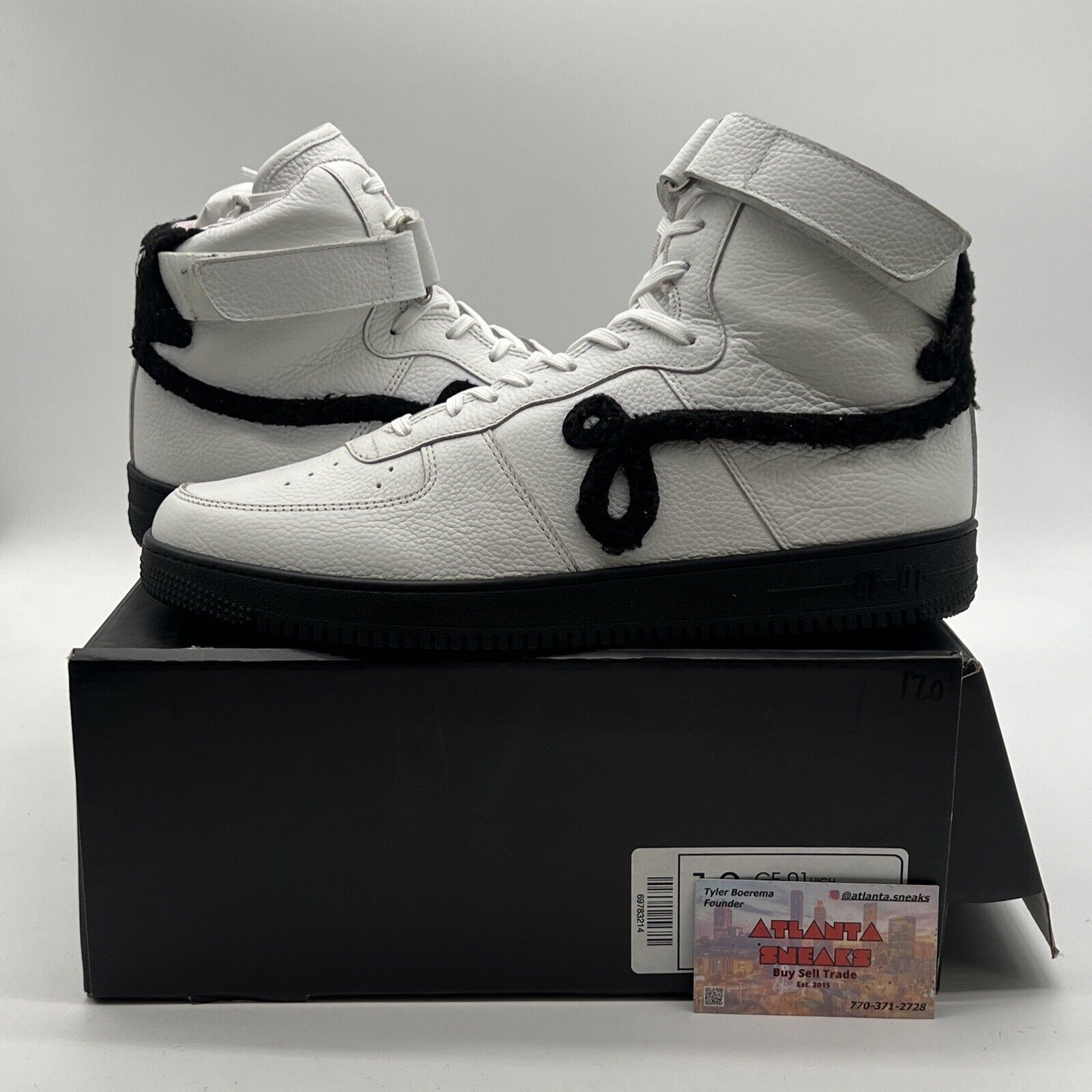 Size 13 - John Geiger GF-01 white/black chenille