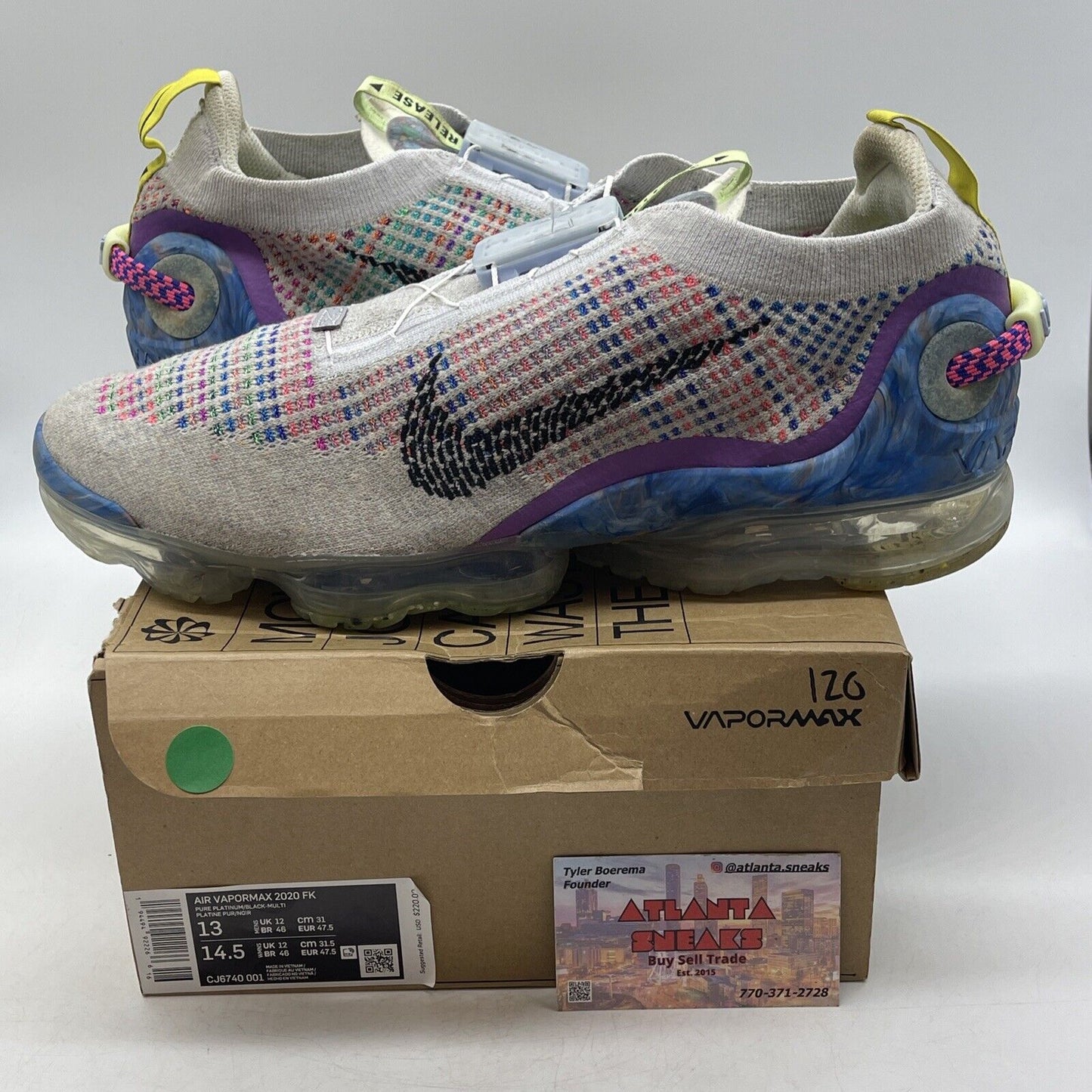 Size 13 - Nike Air VaporMax 2020 Flyknit Multi-Color Grey Blue (CJ6740-001)