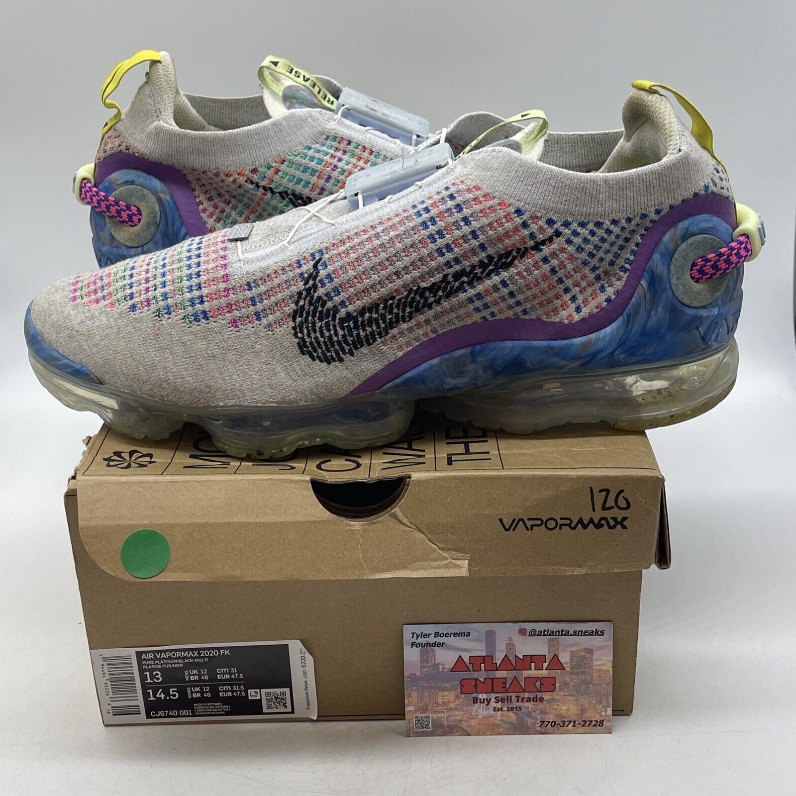Size 13 - Nike Air VaporMax 2020 Flyknit Multi-Color Grey Blue (CJ6740-001)