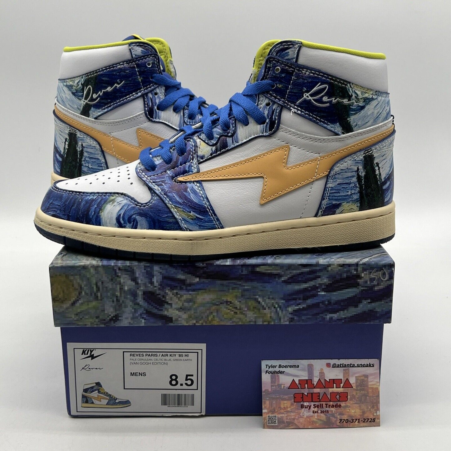 Size 8.5 - Air Kiy Limited Edition “Van Gogh” Miami Art Basel High Top