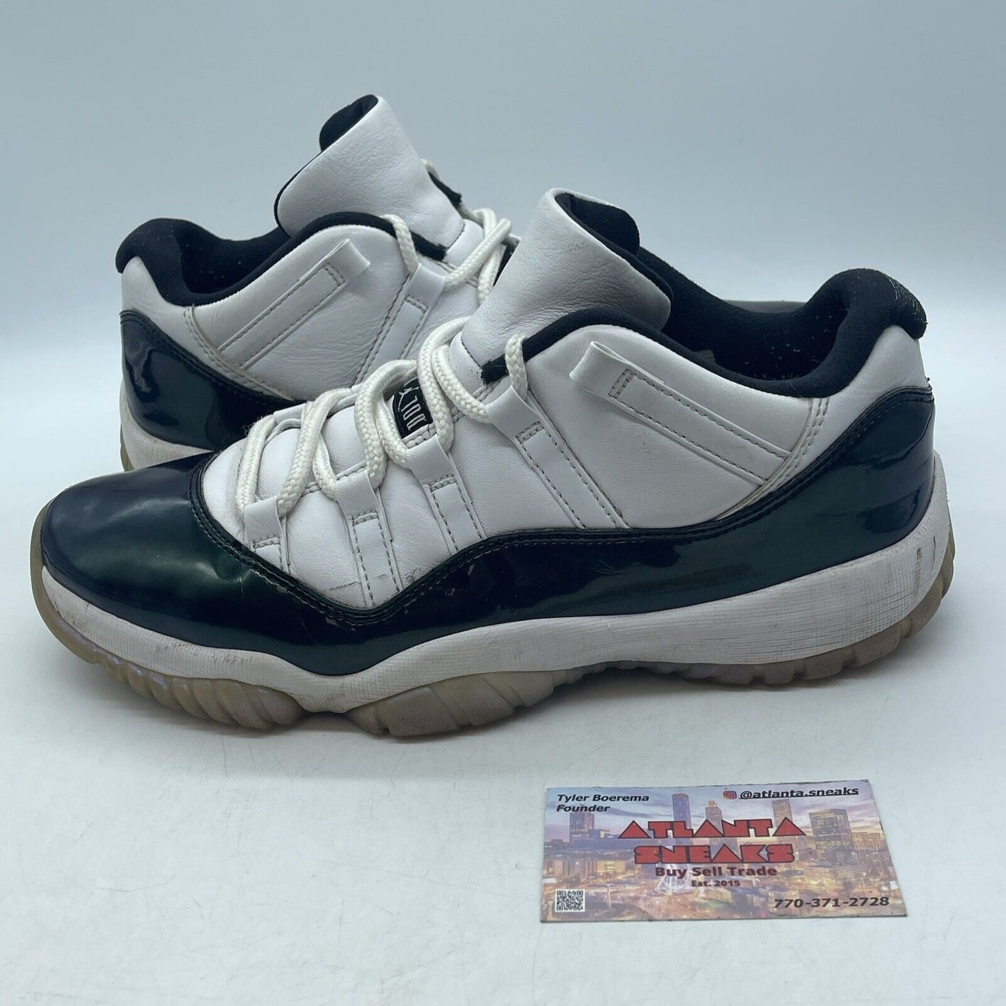 Size 9.5 - Air Jordan 11 Retro Low Emerald White Green Purple (528895-145)