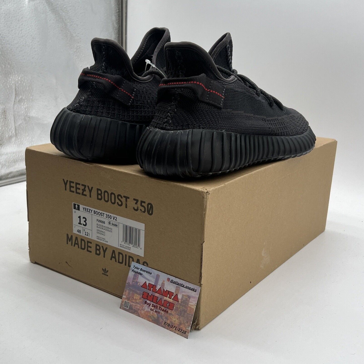 Size 13 - adidas Yeezy Boost 350 V2 Low Black Non-Reflective (FU9006)