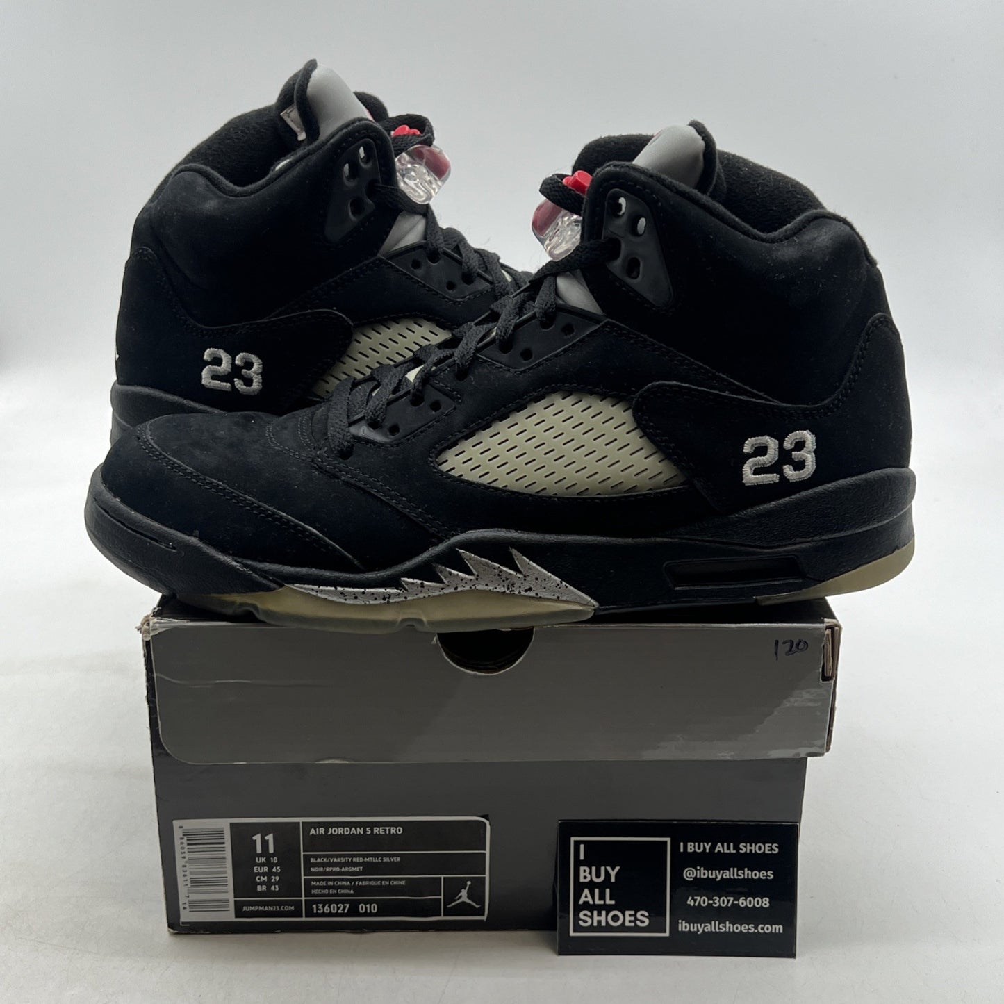 Size 11 - Air Jordan 5 Retro 2011 Black Metallic (136027-010)