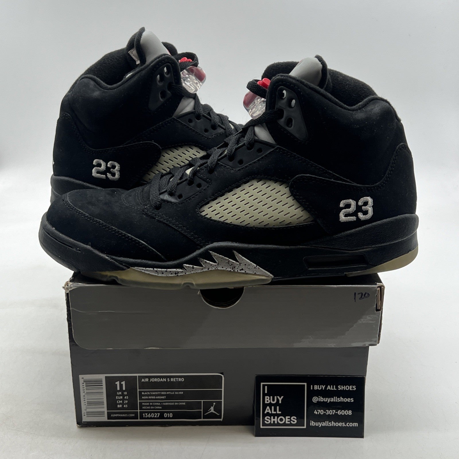 Size 11 - Air Jordan 5 Retro 2011 Black Metallic (136027-010)