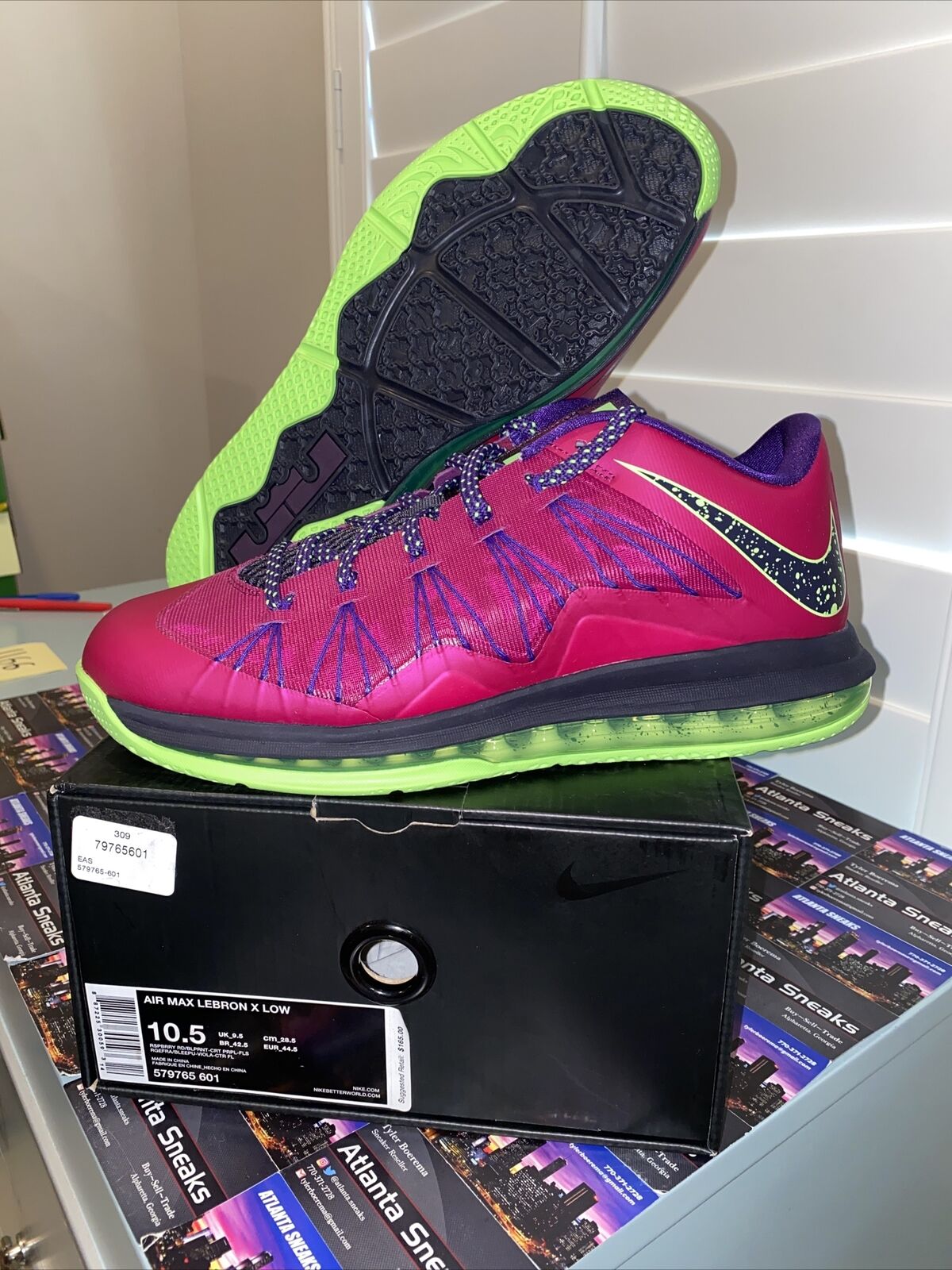 Nike Lebron X 10 Low Raspberry 579765 601 Los Angeles Lakers  Air Jordan sz 10.5