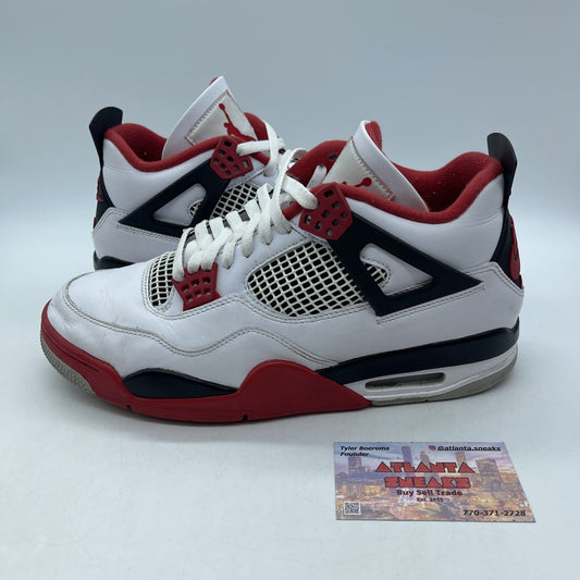 Size 9.5 - Jordan 4 Retro OG Mid Fire Red Black White Leather (DC7770-160)