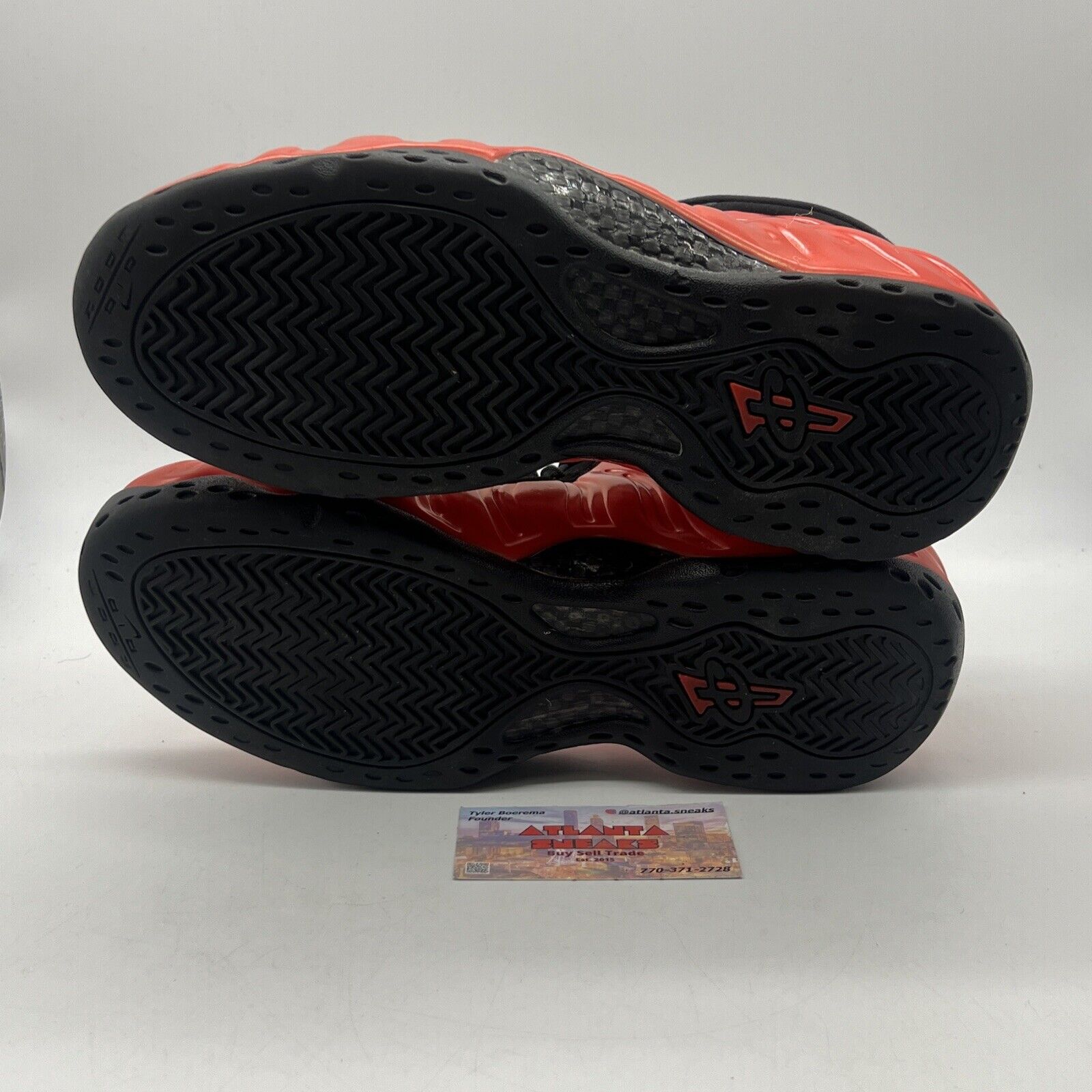 Size 10 - Nike Air Foamposite One Habanero Red Black Suede (314996-603) Used
