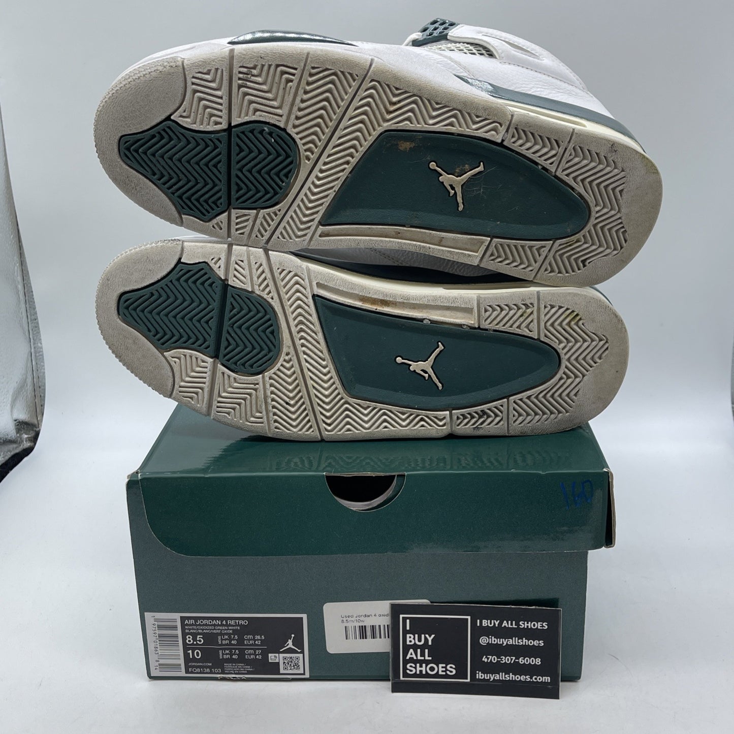 Size 8.5 - Air Jordan 4 Retro Oxidized Green White Leather (FQ8138-103)