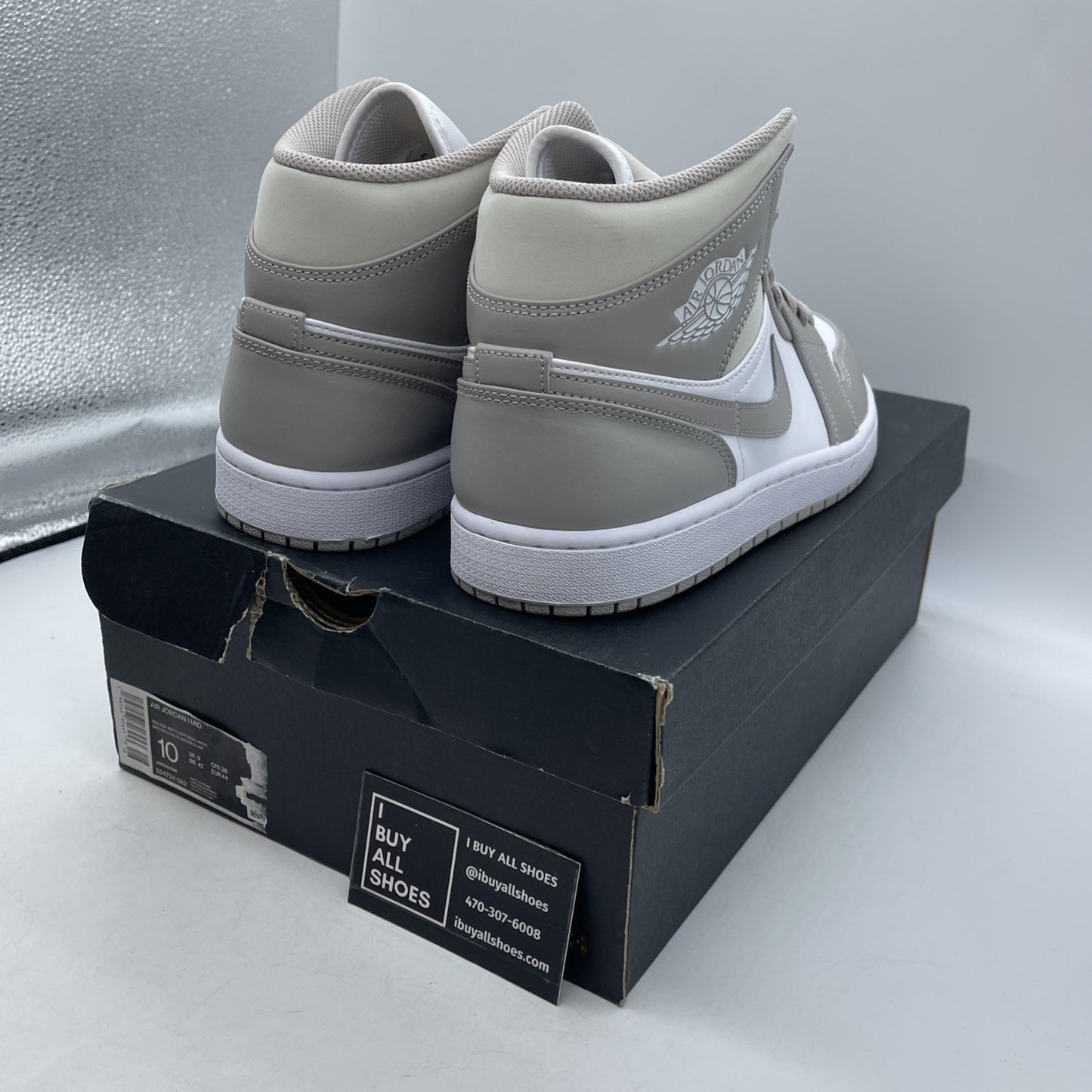 Size 10 - Air Jordan 1 Mid College Grey (554724-082)