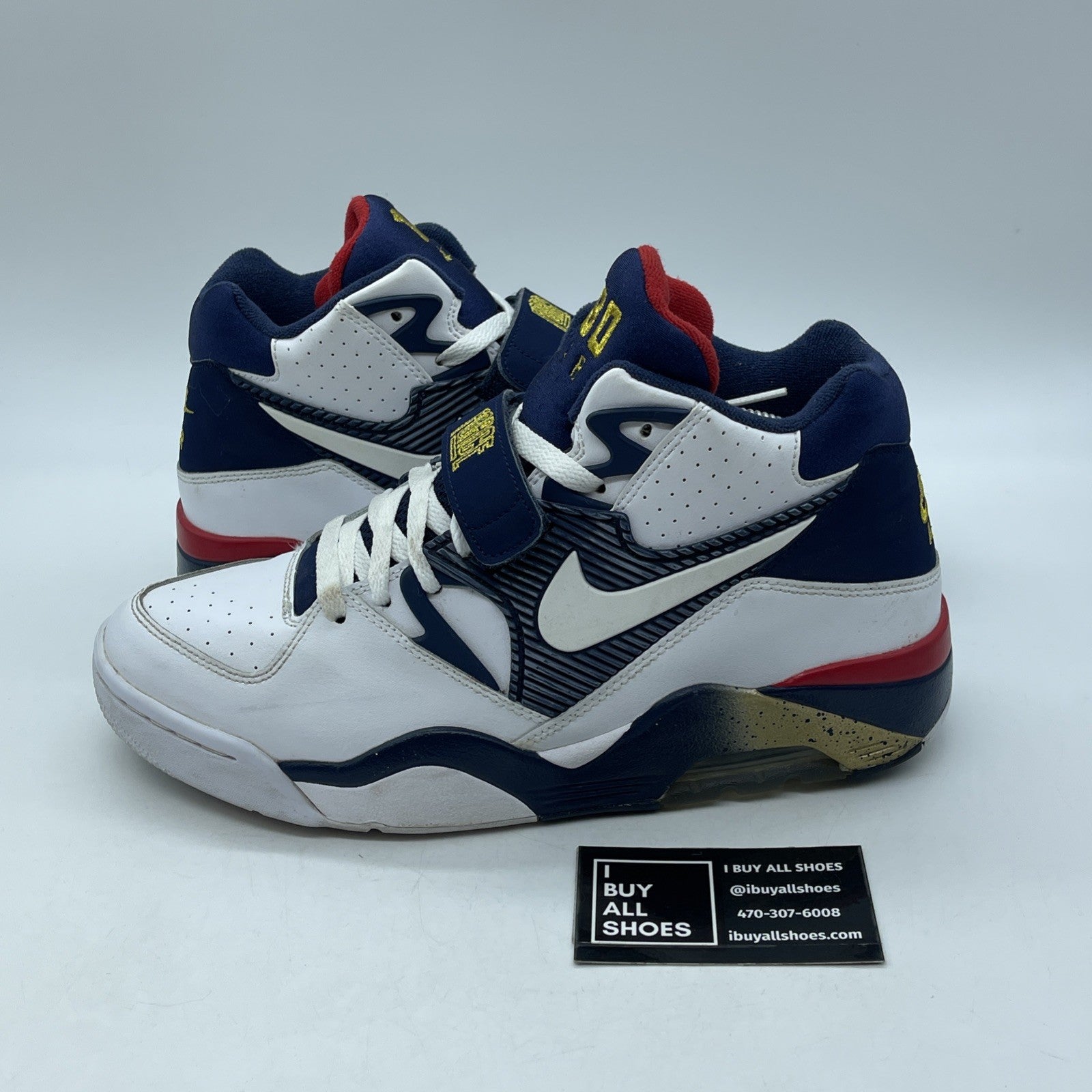 Size 9.5 - Nike Air Force 180 2012 Dream Team Blue White Suede (310095-100)