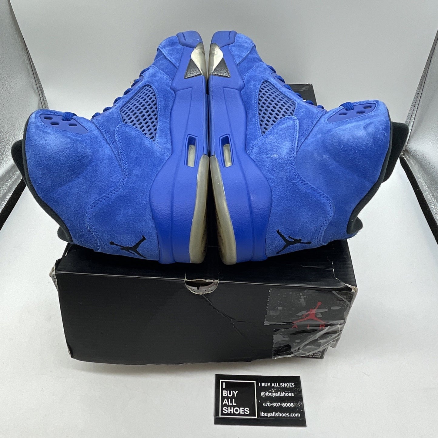 Size 11.5 - Air Jordan 5 Retro Blue Suede Silver (136027-401)