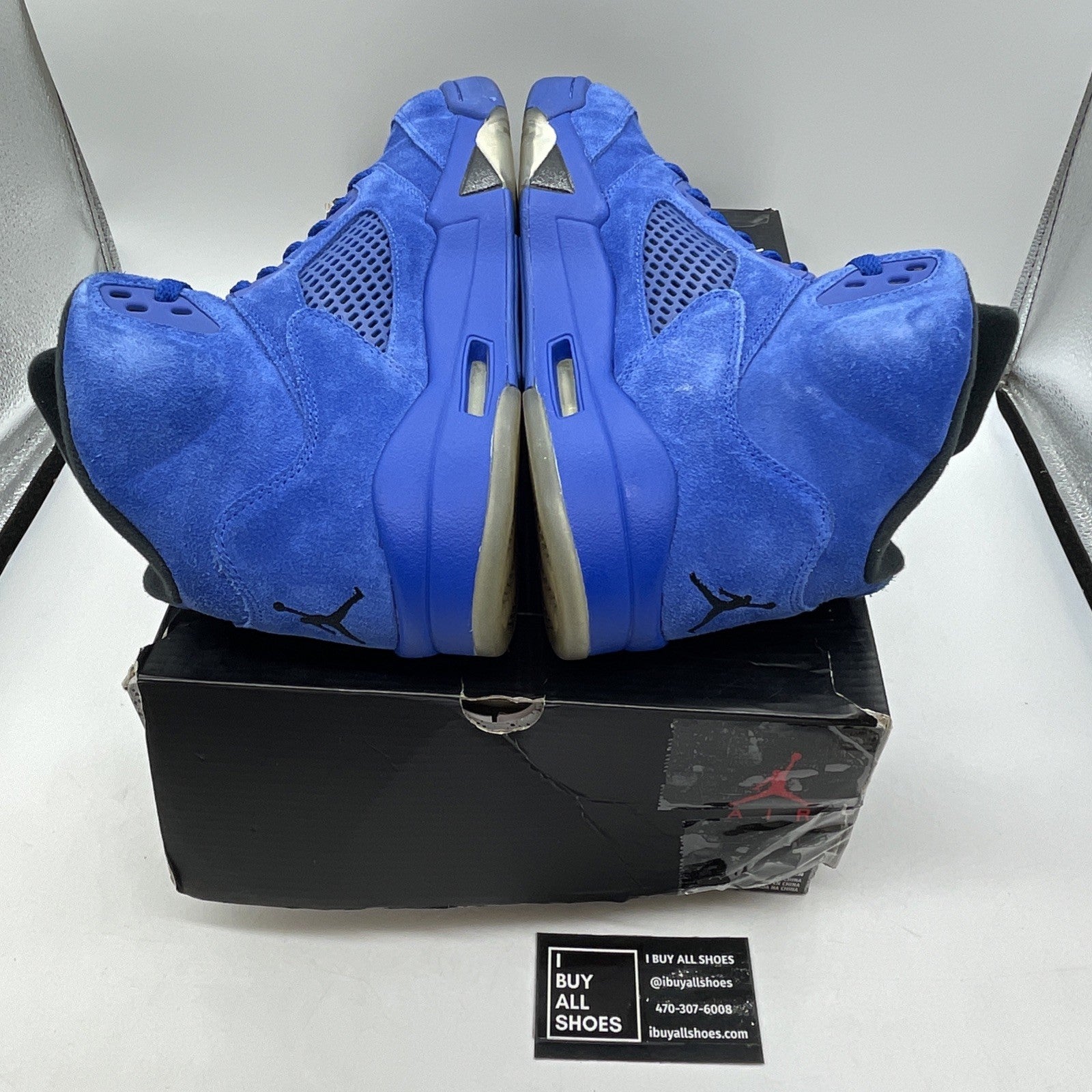 Size 11.5 - Air Jordan 5 Retro Blue Suede Silver (136027-401)