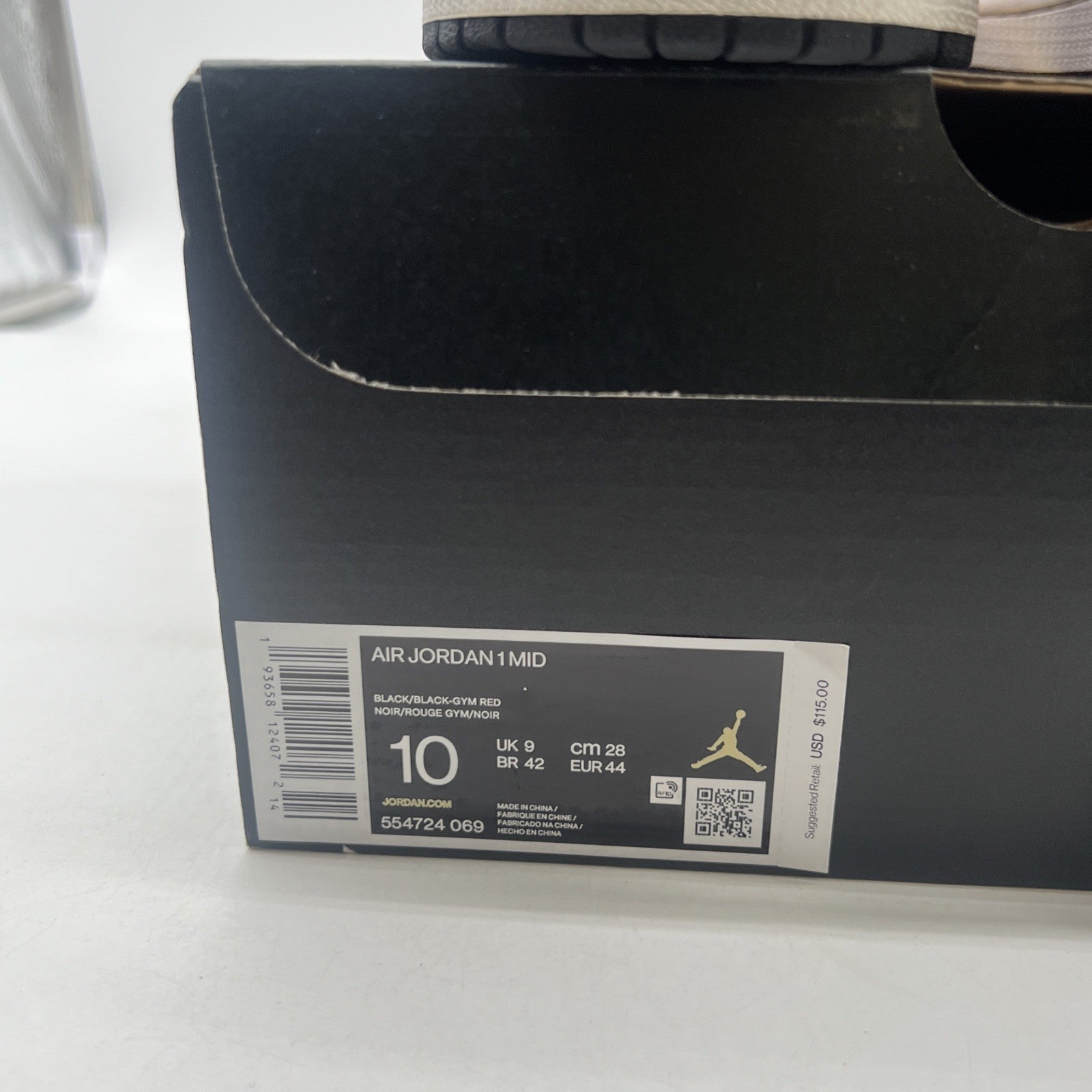 Size 10 - Air Jordan 1 Mid Chicago Black Toe 2020 (554724-069)