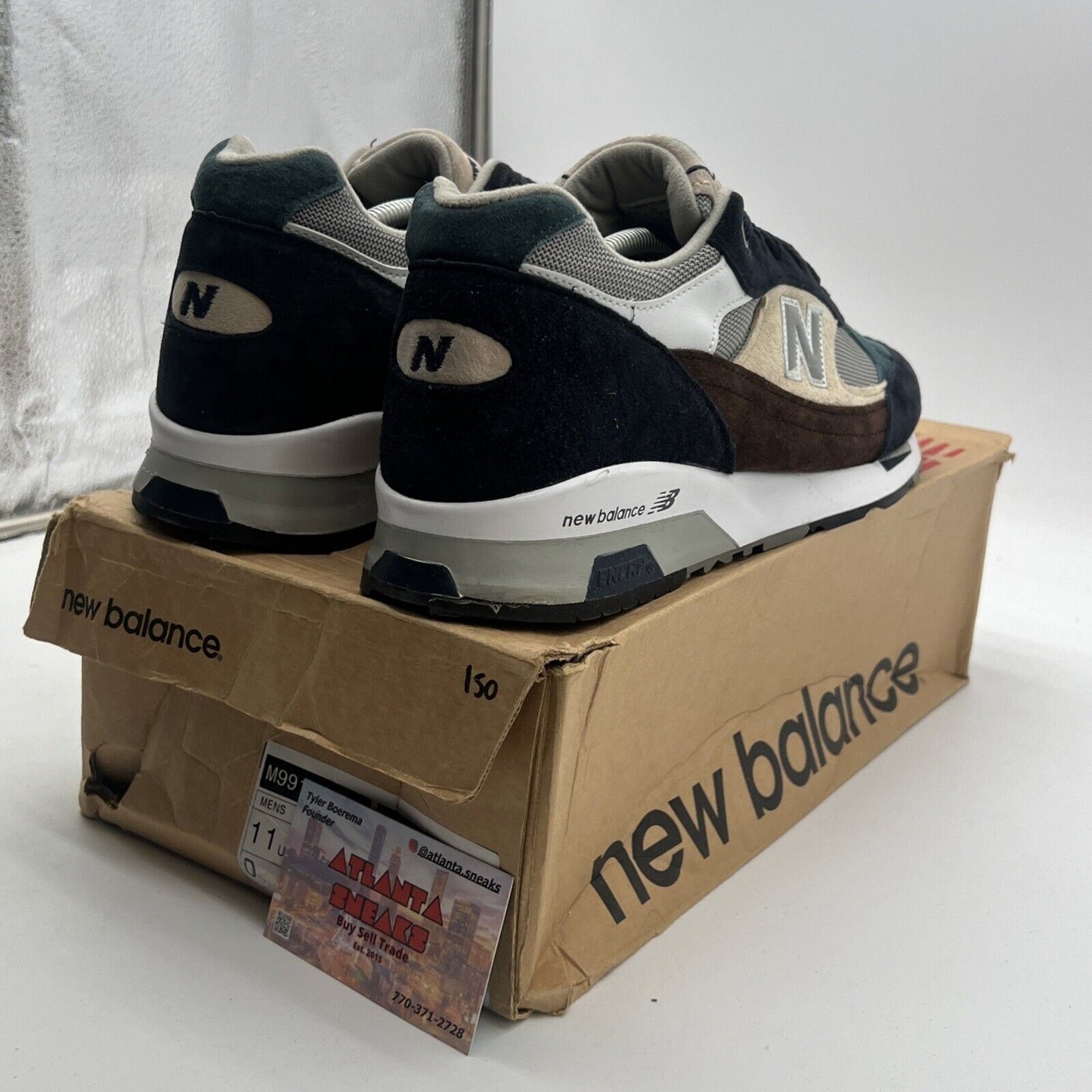 Size 11 - New Balance 991.5 Made in England Beige/Brown/Navy (M9915SP)