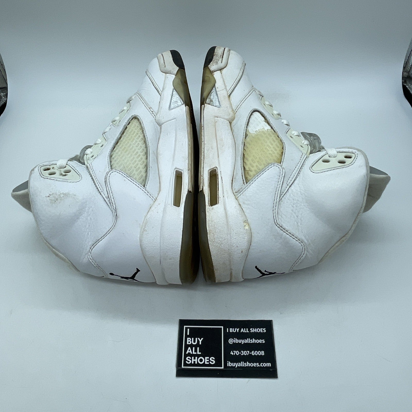 Size 9 - Air Jordan 5 Retro 2015 White Metallic White Leather (136027-130)
