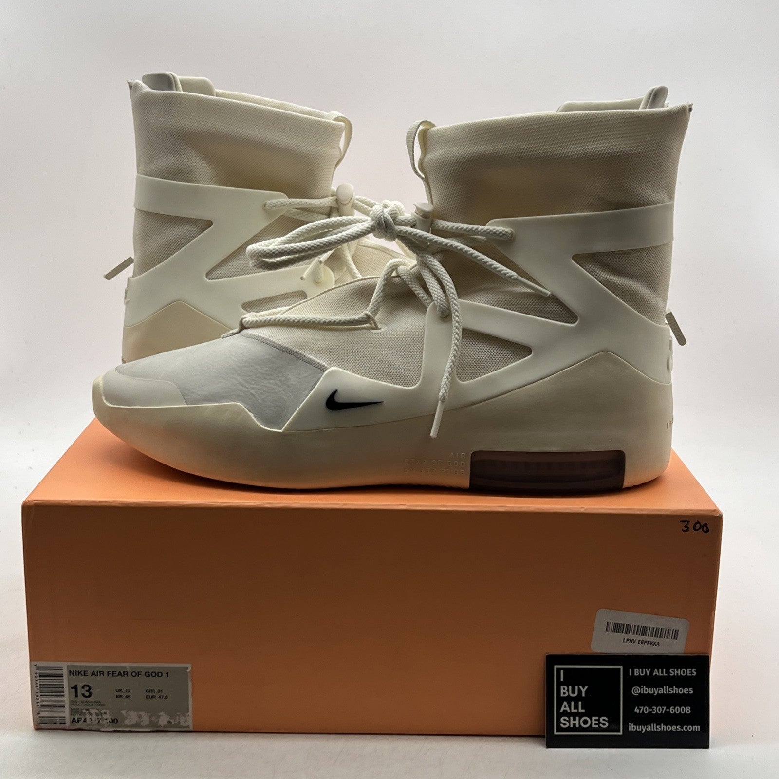 Size 13 - Nike Air Fear Of God 1 Sail (AR4237-100)
