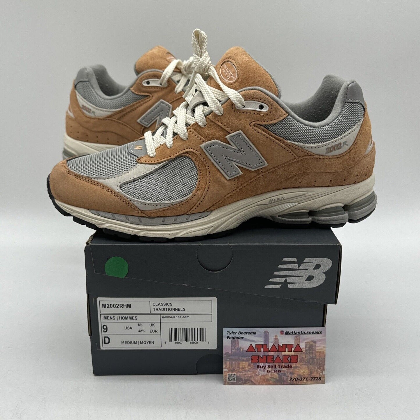 Size 9 - New Balance 2002R Sweet Caramel Brown Suede OG All Grey Comfy Nylon