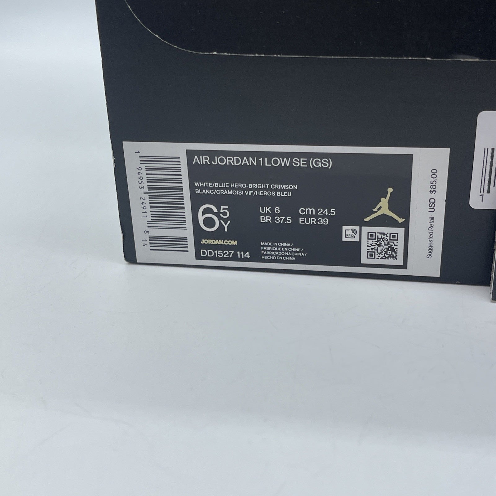Size 6.5Y (GS) - Jordan 1 SE Mid Take Flight White Leather (DD1527-114)