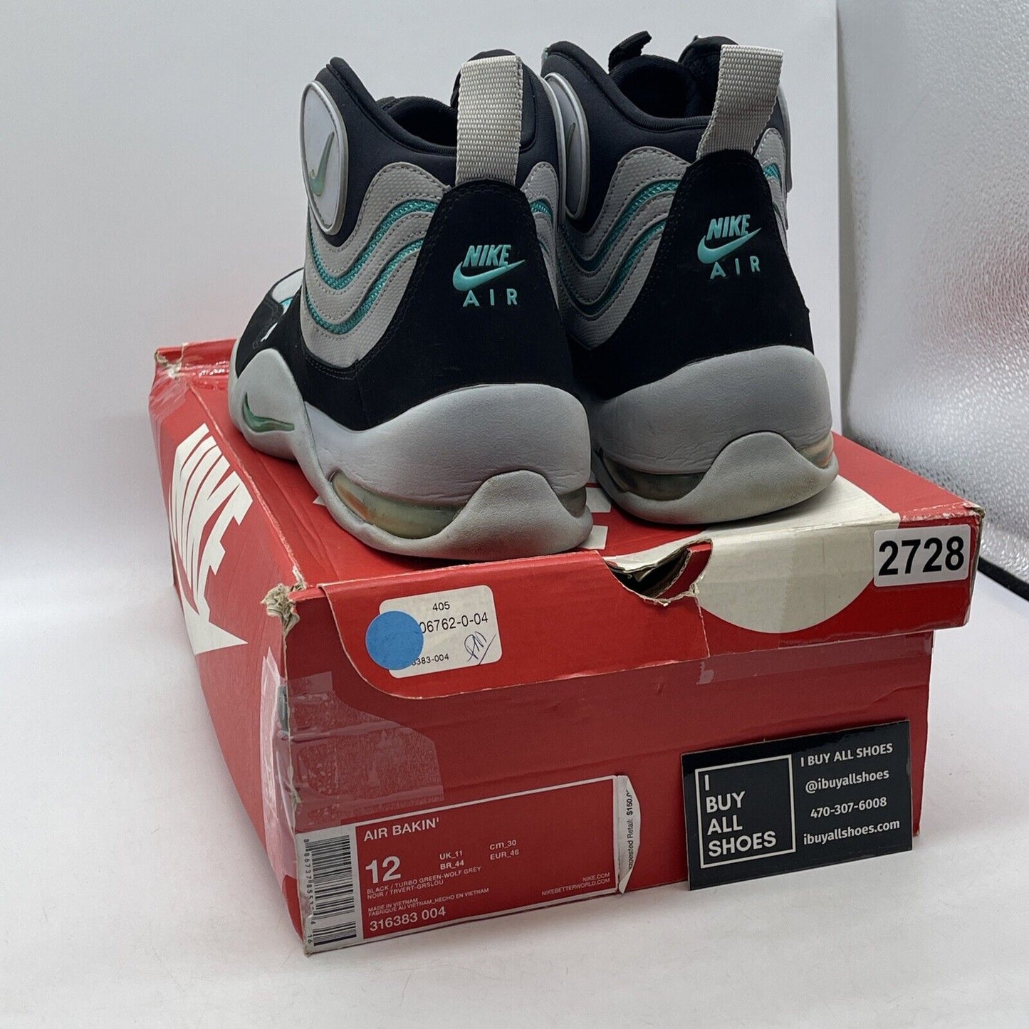 Size 12 - Nike Air Bakin Gray Black Blue Suede (316383-004)