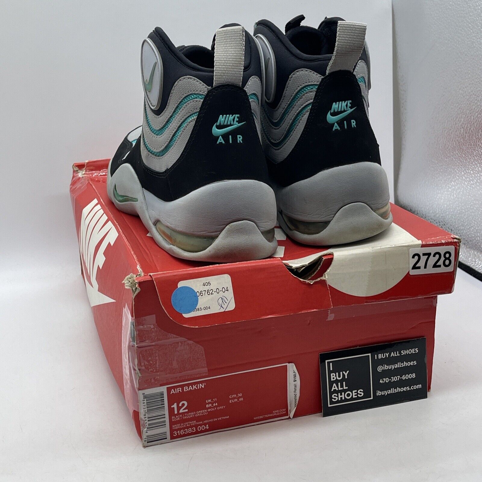 Size 12 - Nike Air Bakin Gray Black Blue Suede (316383-004)