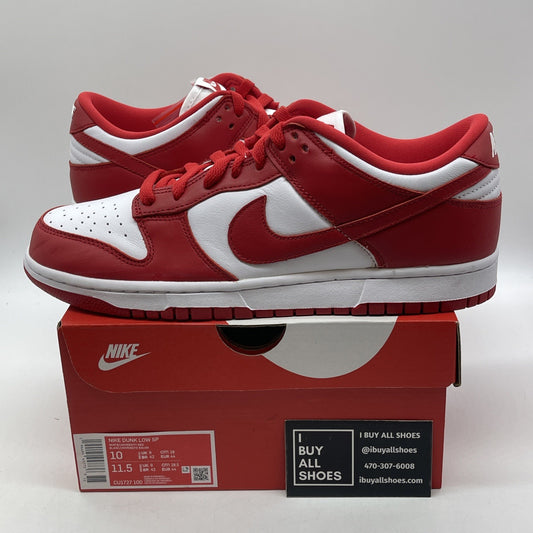 Size 10 - Nike Dunk Retro SP 2020 Low St. John's Red White Leather (CU1727-100)