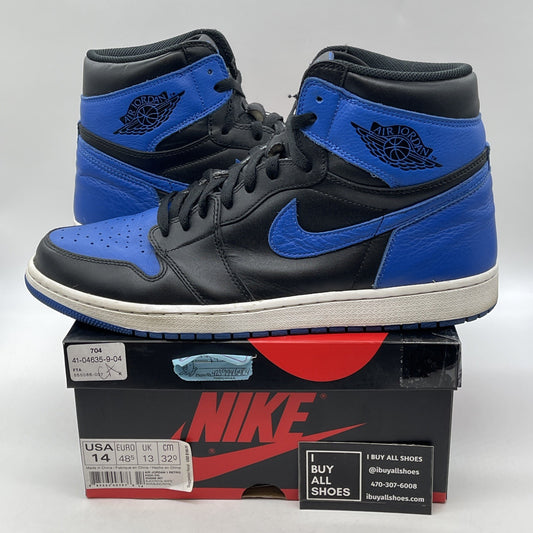Size 14 - Air Jordan 1 Retro OG High Royal Blue Black Leather (555088-007)
