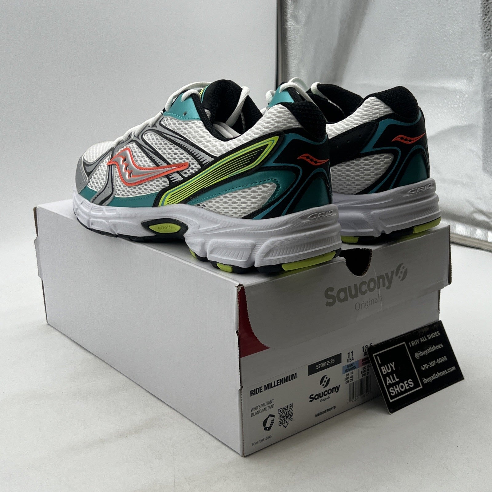Size 11 - Saucony Grid Ride Millennium White Multi-Color (S70812-25)