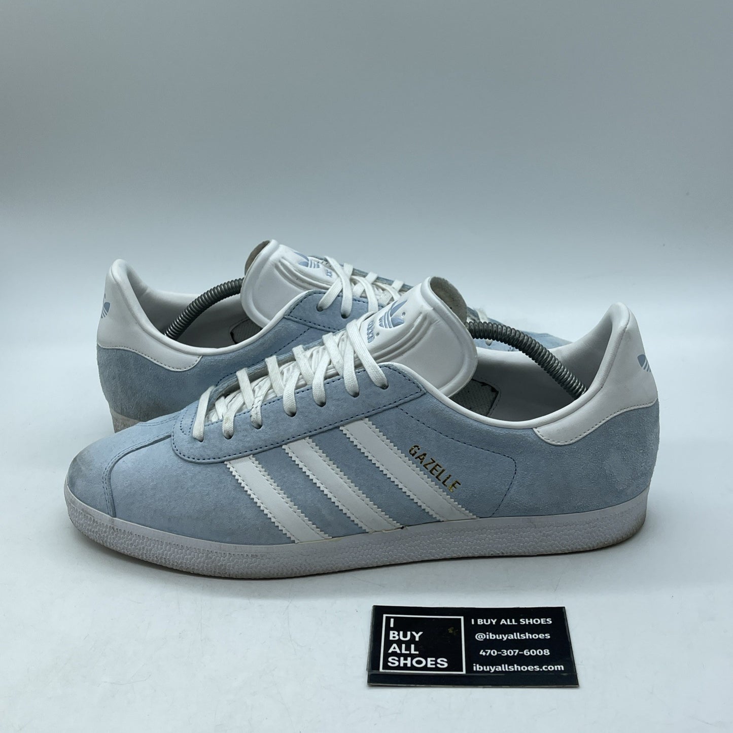 Size 11.5 - adidas Gazelle Clear Sky White Blue Suede Leather (BB5481)