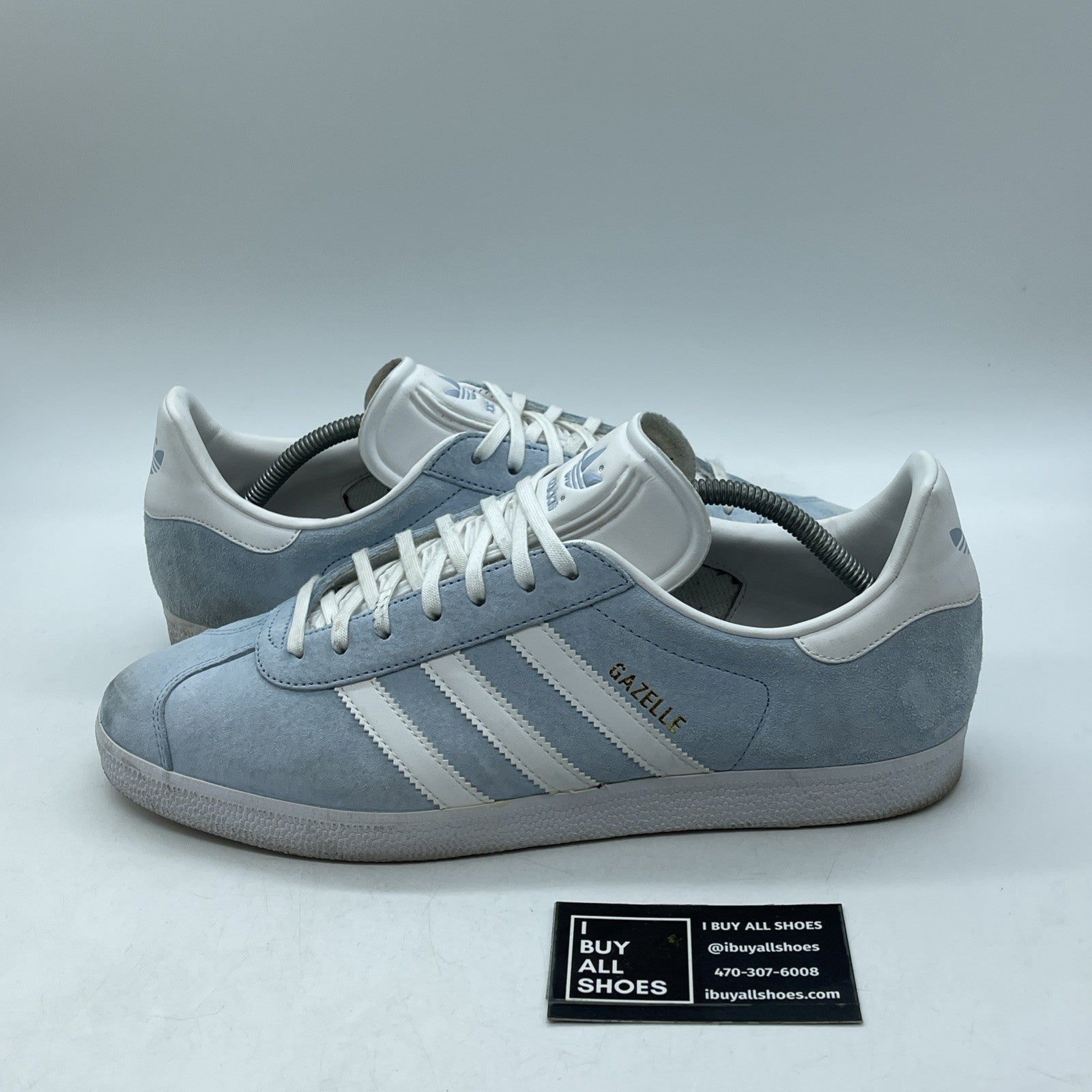 Size 11.5 - adidas Gazelle Clear Sky White Blue Suede Leather (BB5481)