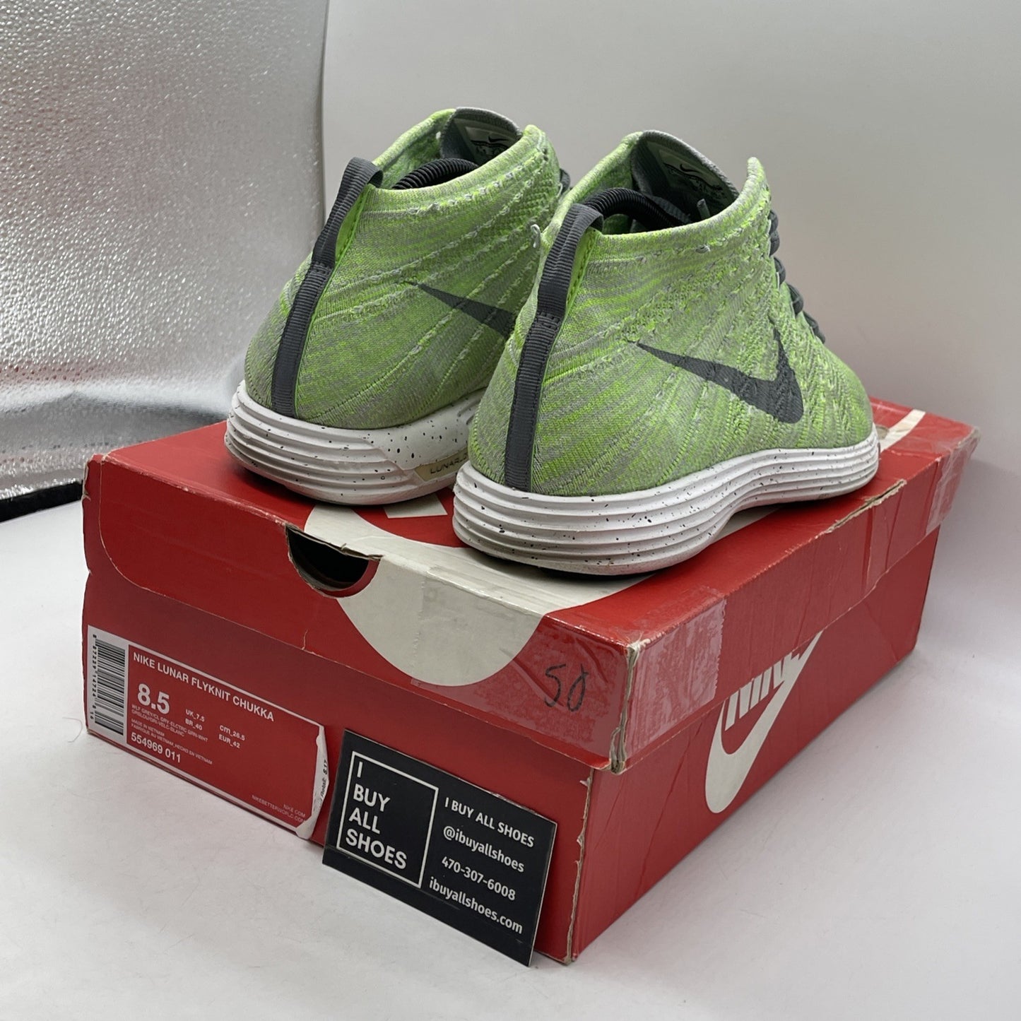 Size 8.5 - Nike Lunar Flyknit Chukka Gray (554969-011)