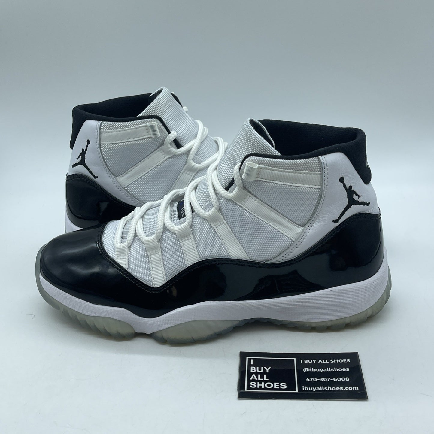 Size 10 - Jordan 11 Retro High Concord Black White Leather (378037-100)