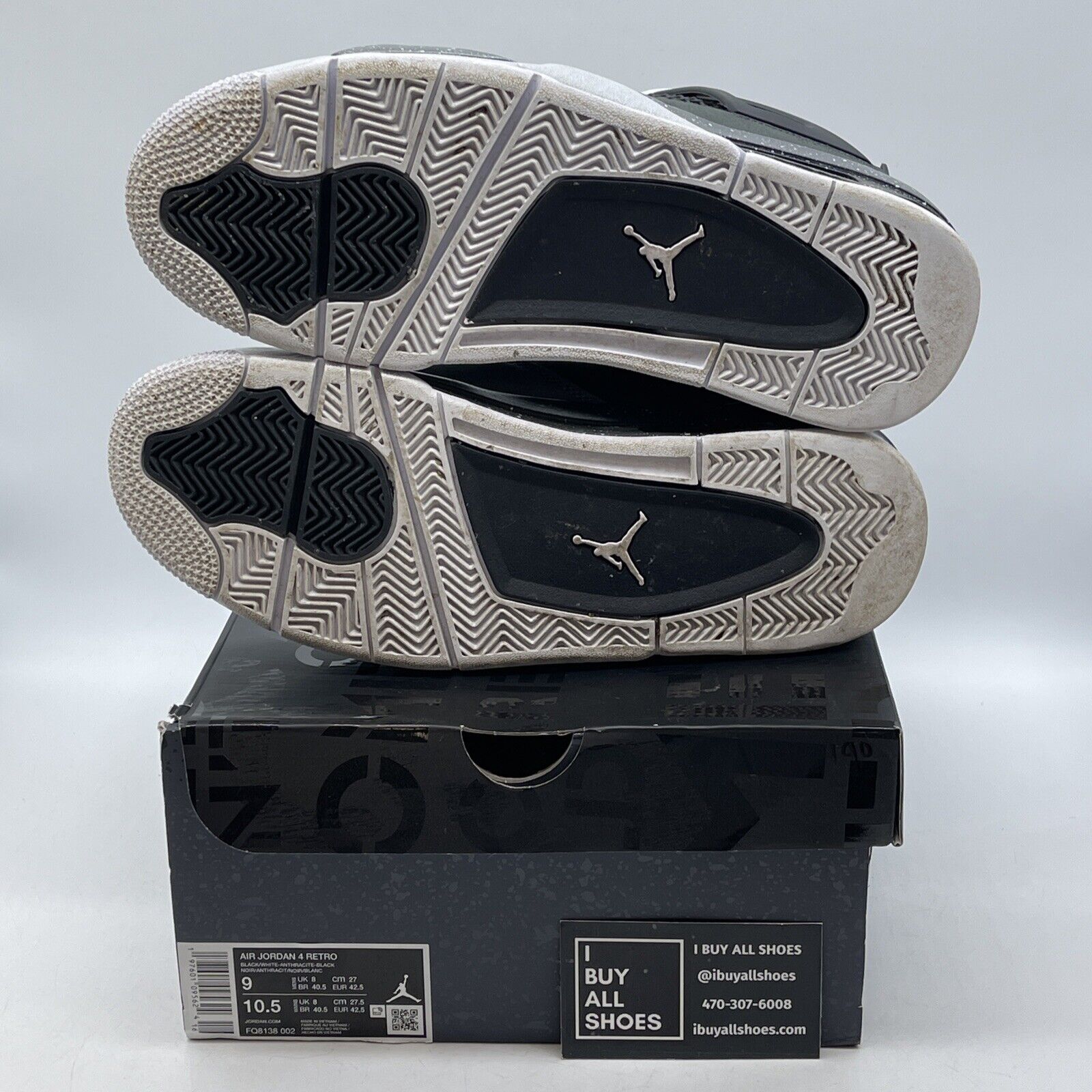 Size 9 - Air Jordan 4 Retro 2024 Fear Black Grey White Suede Leather FQ8138-002