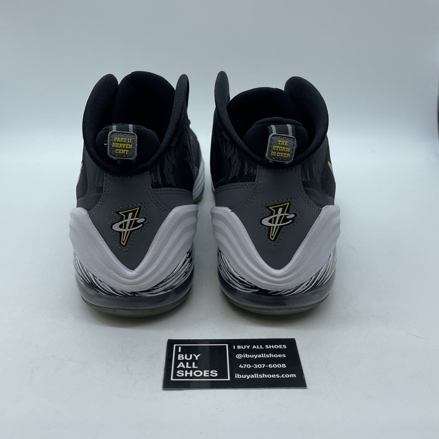 Size 13 - Nike Air Penny 5 Black Grey Tour Yellow Suede Leather (537331-001)