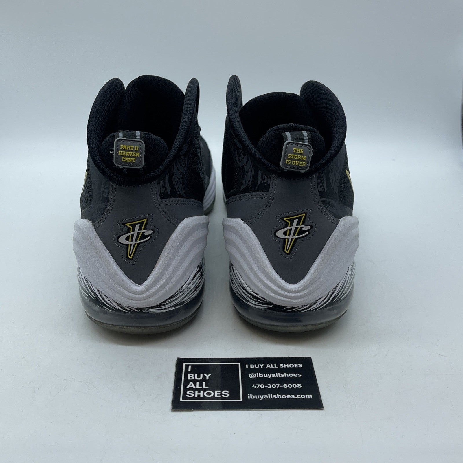 Size 13 - Nike Air Penny 5 Black Grey Tour Yellow Suede Leather (537331-001)