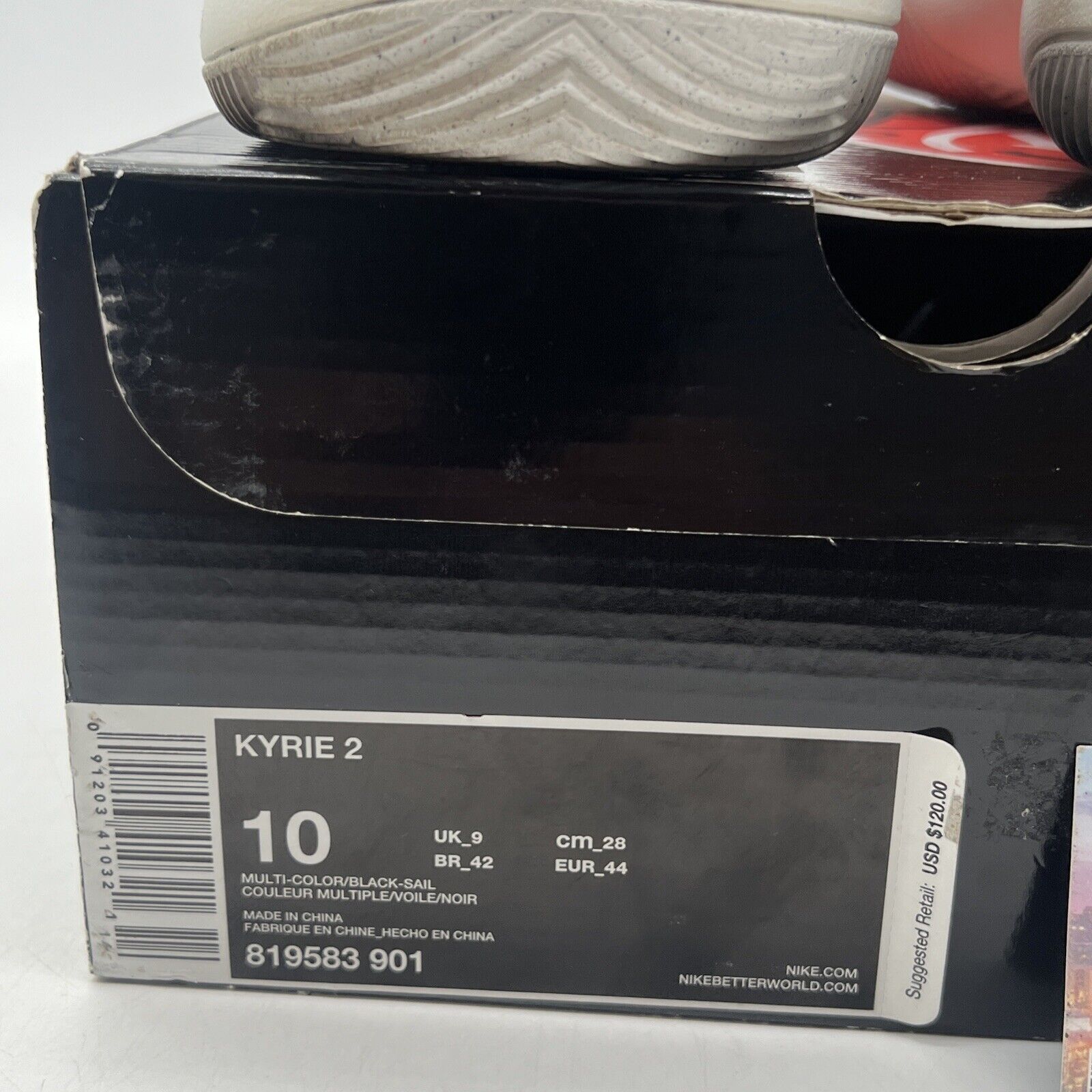 Size 10 - Nike Kyrie 2 Effect - Black White Blue (819583-901)