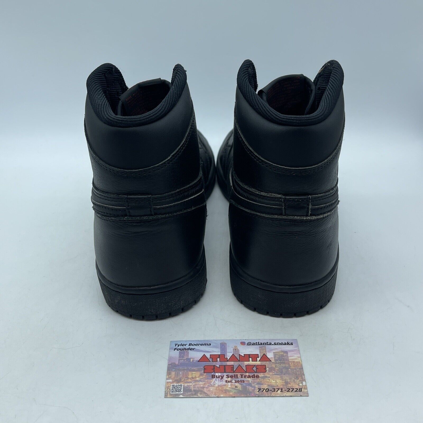 Size 11.5 - Air Jordan 1 Retro OG High Triple Black Leather (555088-022)