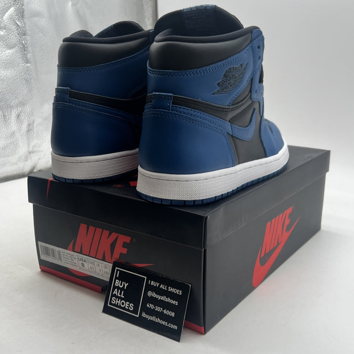 Size 8 - Air Jordan 1 Retro OG High Dark Marina Blue (555088-404)