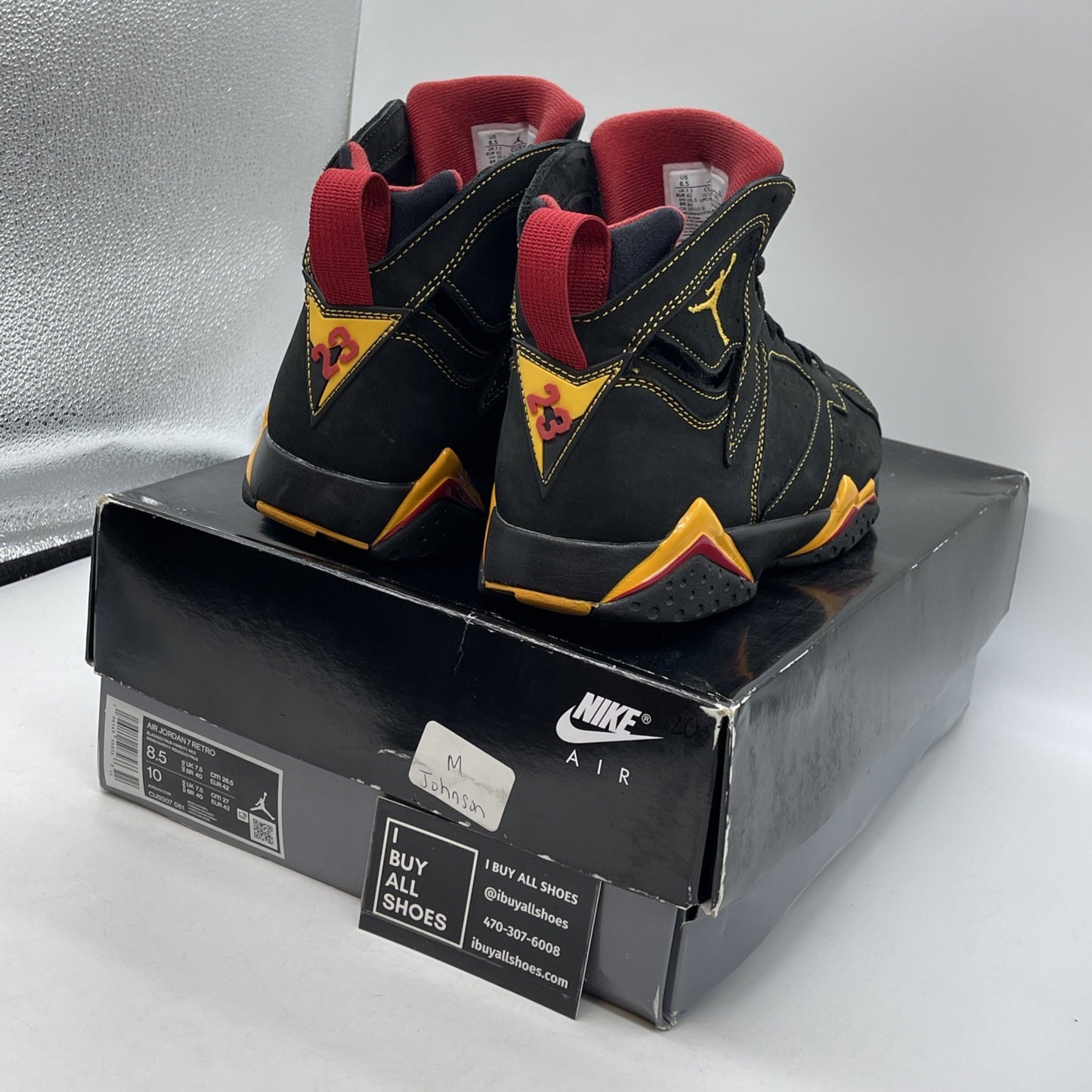 Size 8.5 - Jordan 7 Retro Citrus Black Yellow Black Suede (CU9307-081)