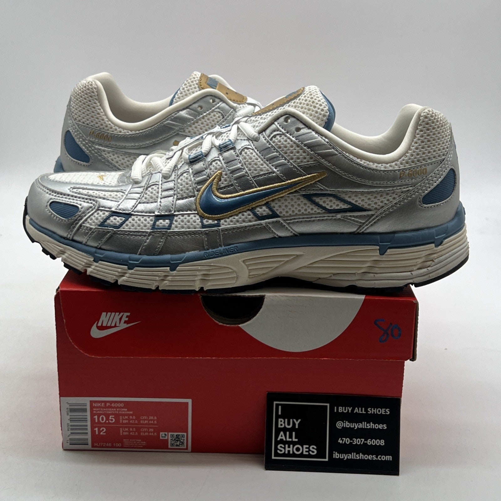 Size 10.5 - Nike P-6000 Metallic Silver Aegean Storm (HJ7246-100)