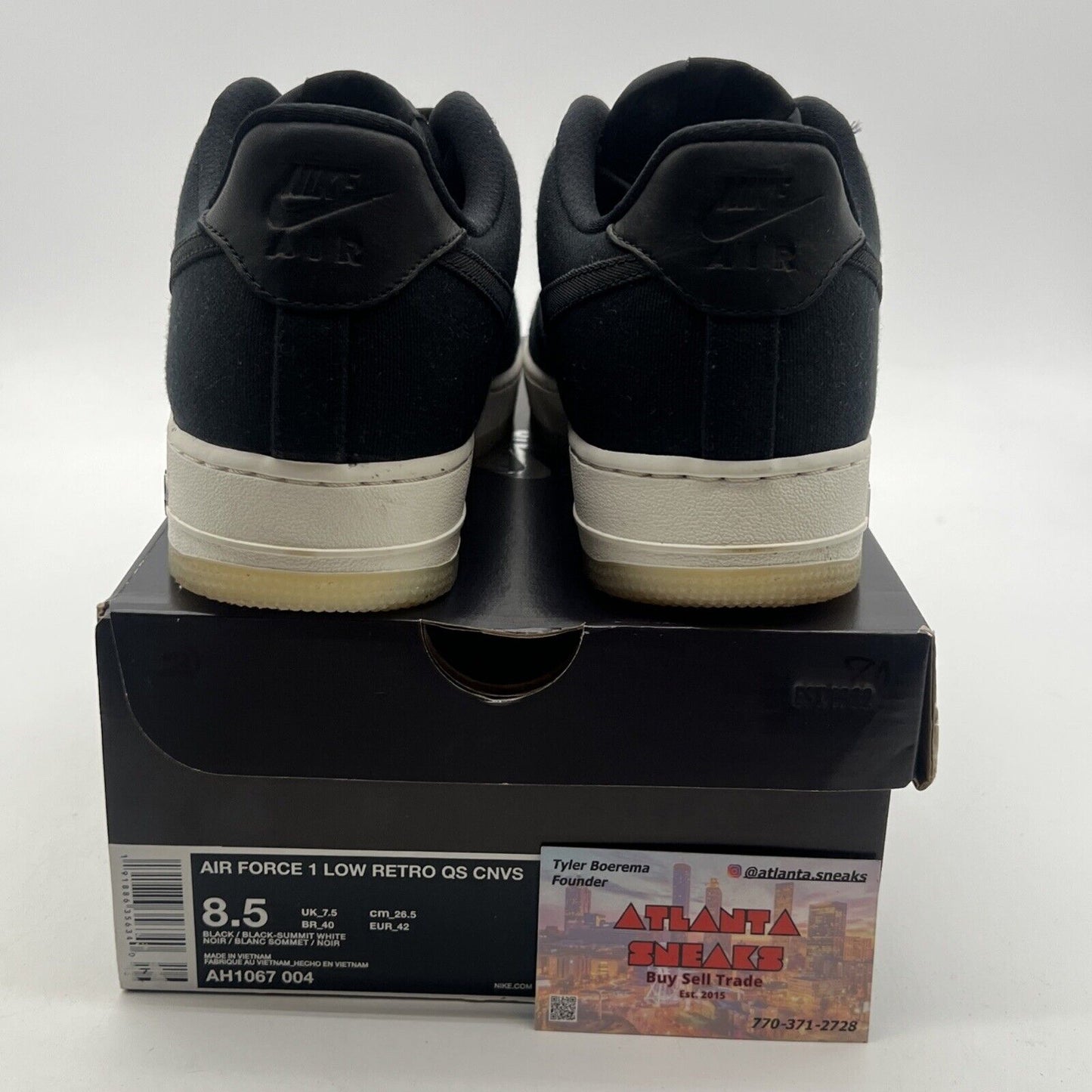 Size 8.5 - Nike Air Force 1 Retro QS Low Black (AH1067-004)