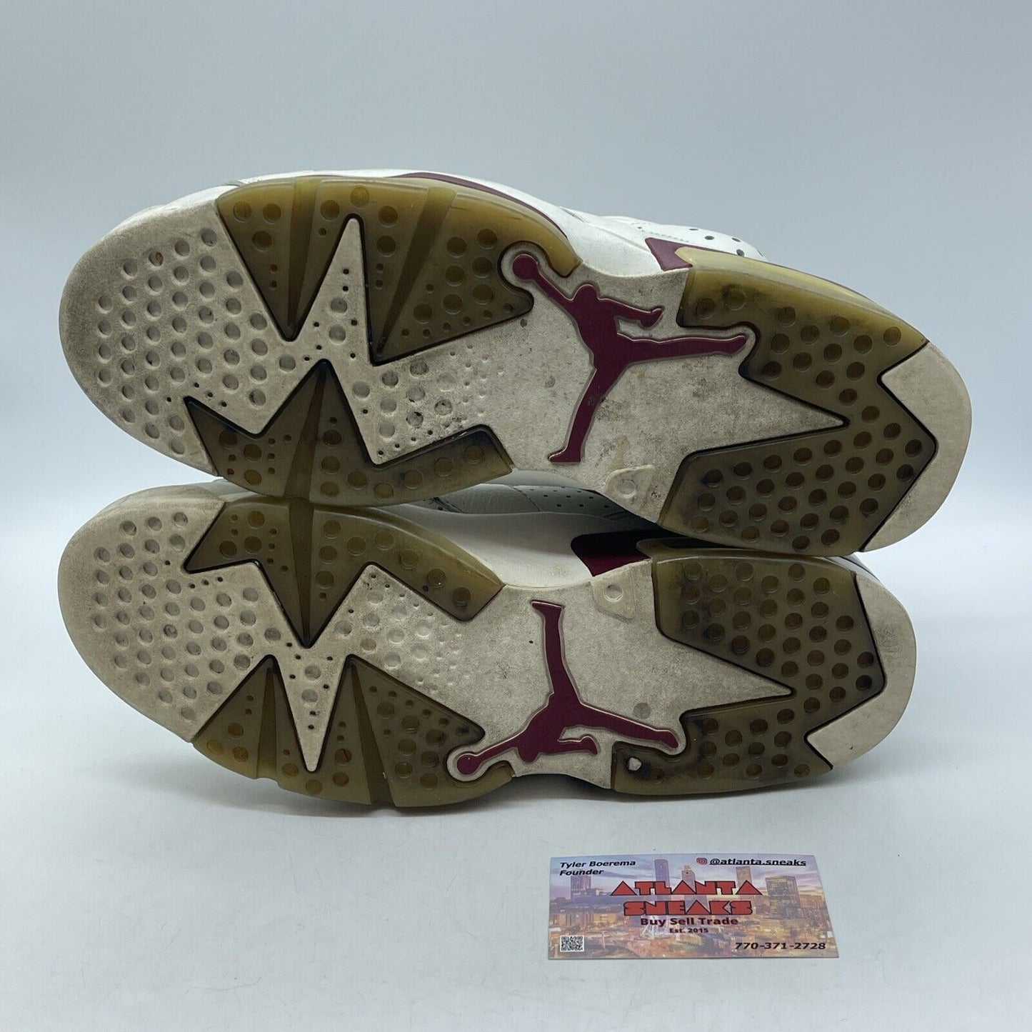 Size 10.5 - Air Jordan 6 Retro 2015 Maroon White Suede Leather (384664-116)