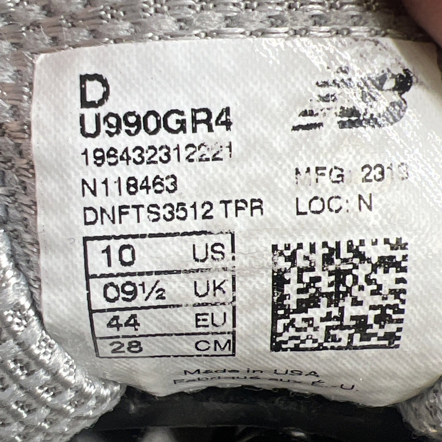 Size 10 - New Balance 990v4 Made in USA Grey Silver (U990GR4)