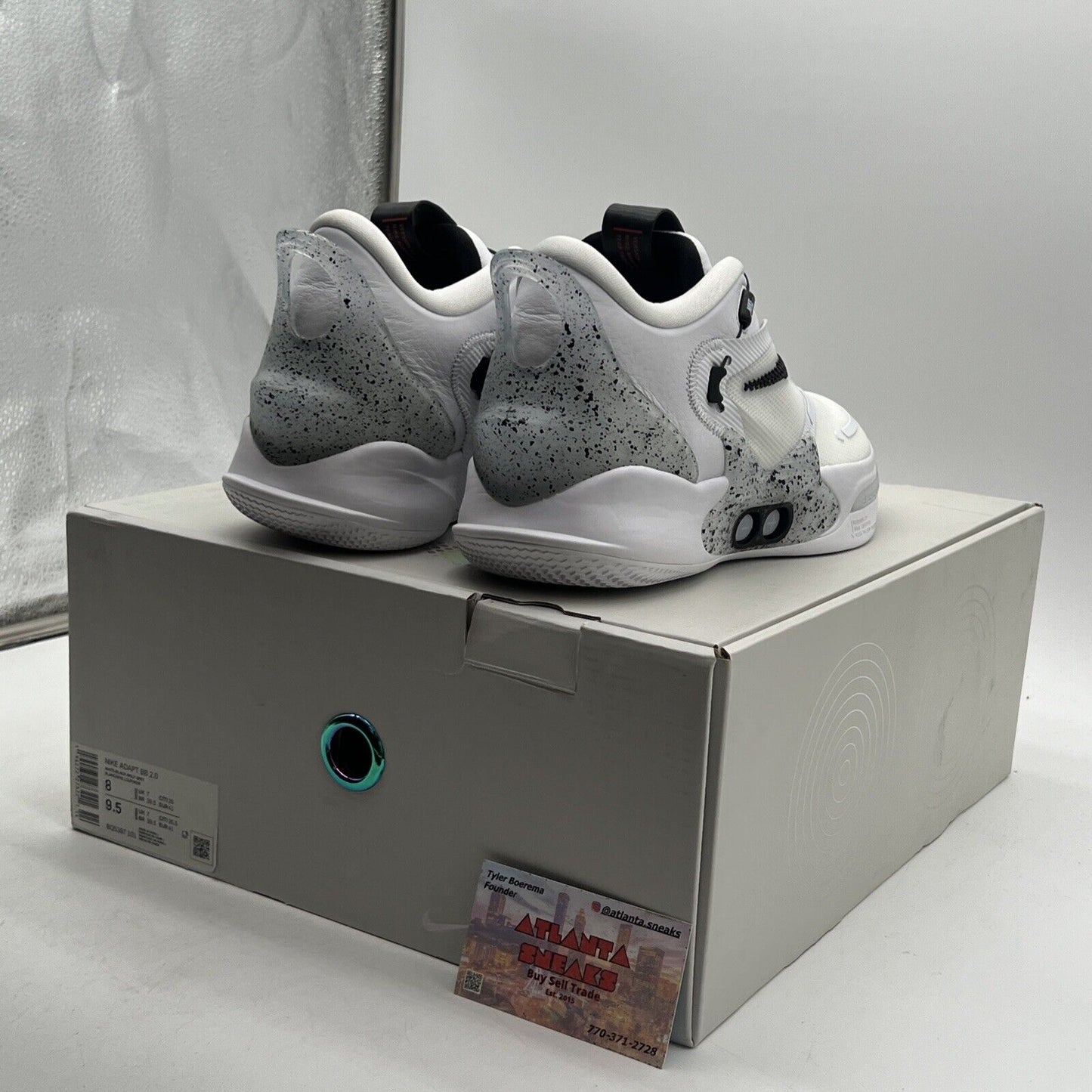 Size 8 - Nike Adapt BB 2.0 White Cement Black (BQ5397-101)