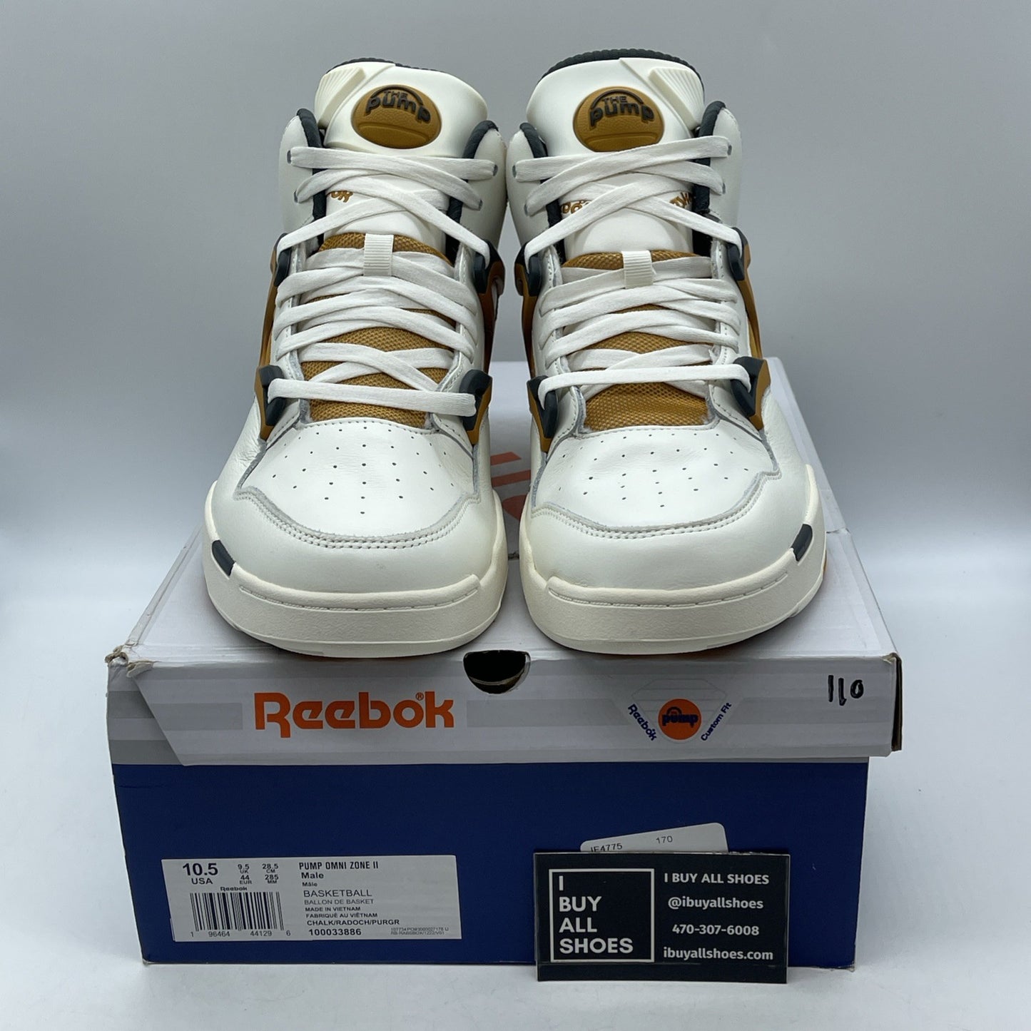 Size 10.5 - Reebok Pump Omni Zone 2 Radiant Ochre Brown Leather (100033886)