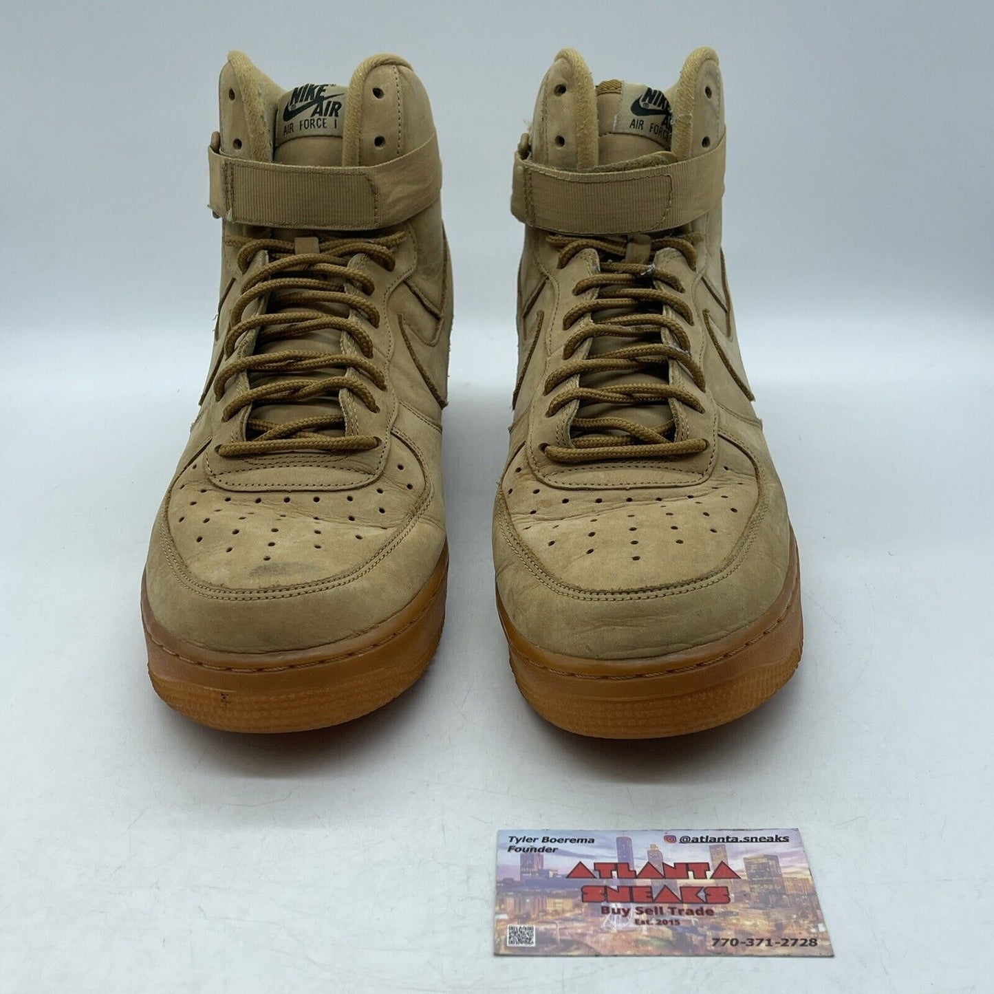 Size 11.5 - Nike Air Force 1 '07 LV8 WB High Flax Brown Suede (882096-200)