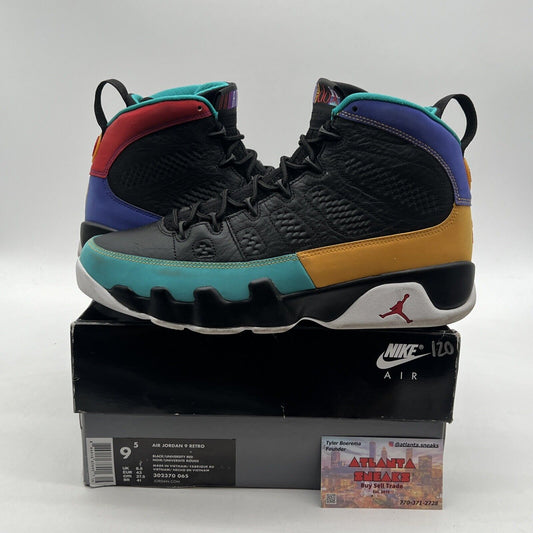 Size 9.5 - Air Jordan 9 Retro Dream It, Do It Purple Aqua Red Black (302370-065)