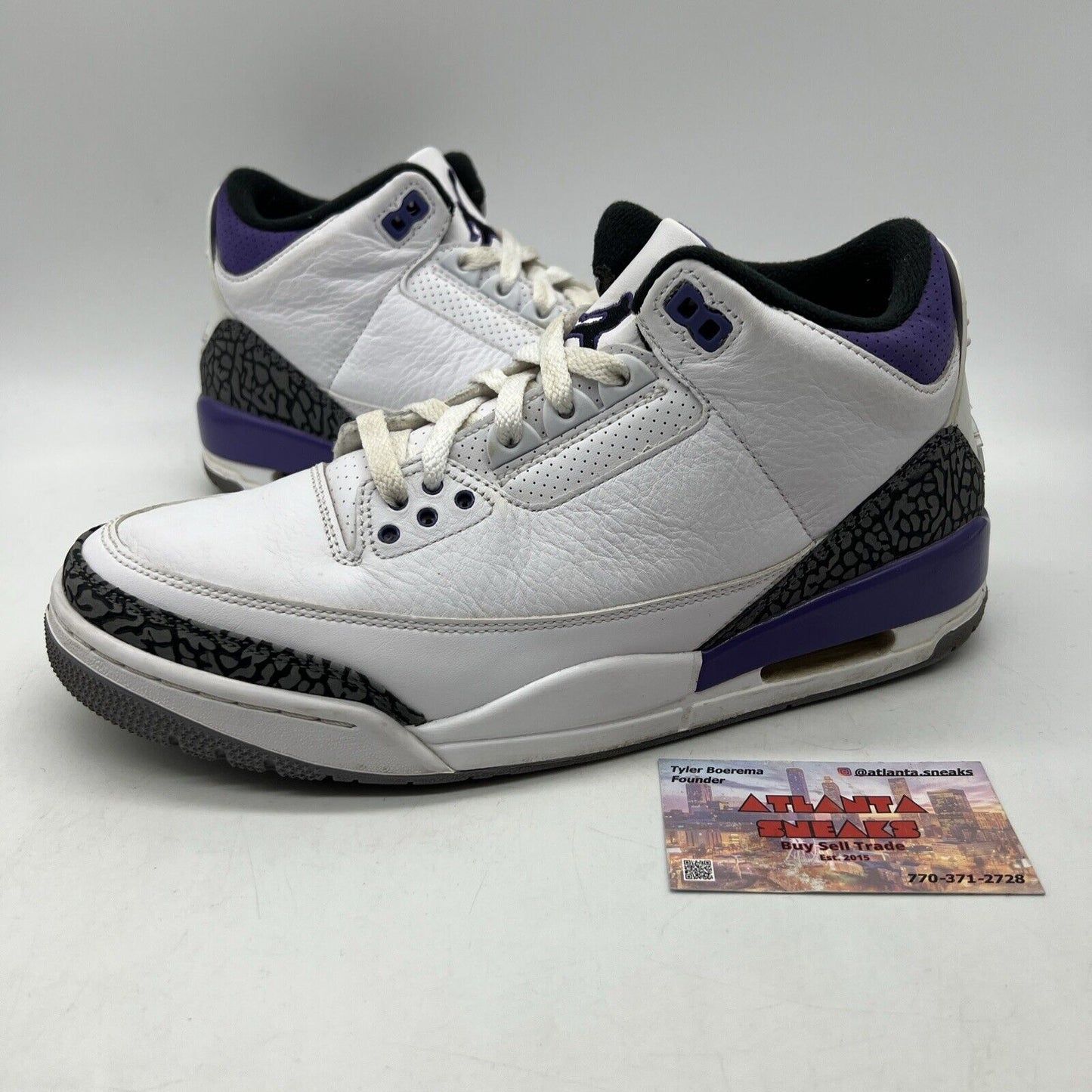 Size 9.5 - Jordan 3 Retro Mid Dark Iris White Purple Grey Leather (CT8532-105)