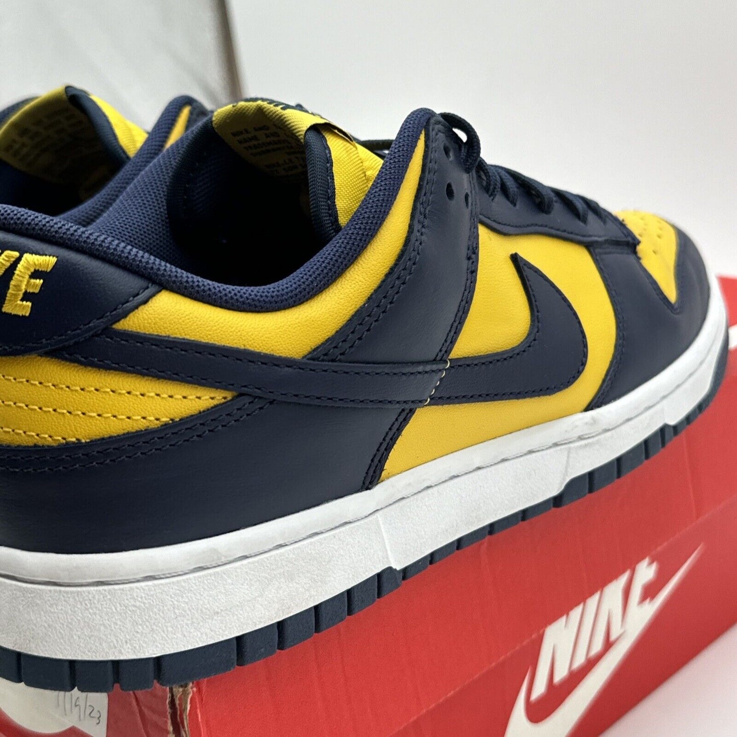 Size 9 - Nike Dunk Low Michigan 2021 Go Blue Yellow Leather OG All Nike Classic